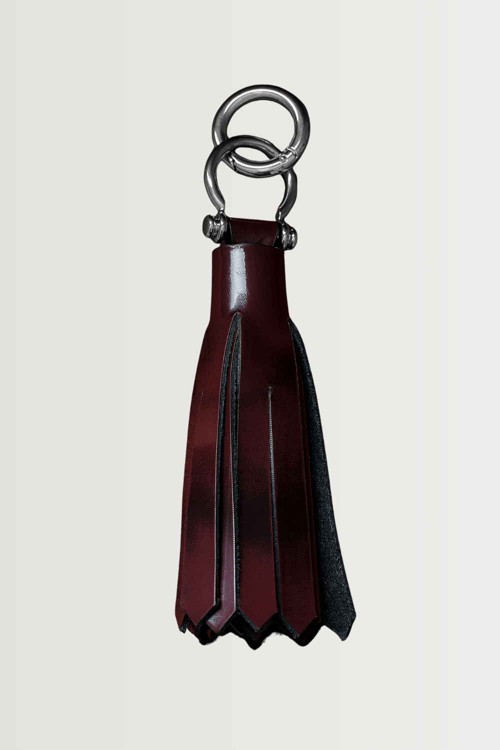 COS TASSELED LEATHER KEYRING in Bordeaux