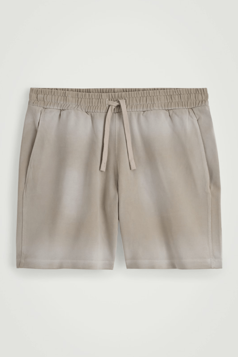 COS WASHED-JERSEY DRAWSTRING SHORTS in Mole