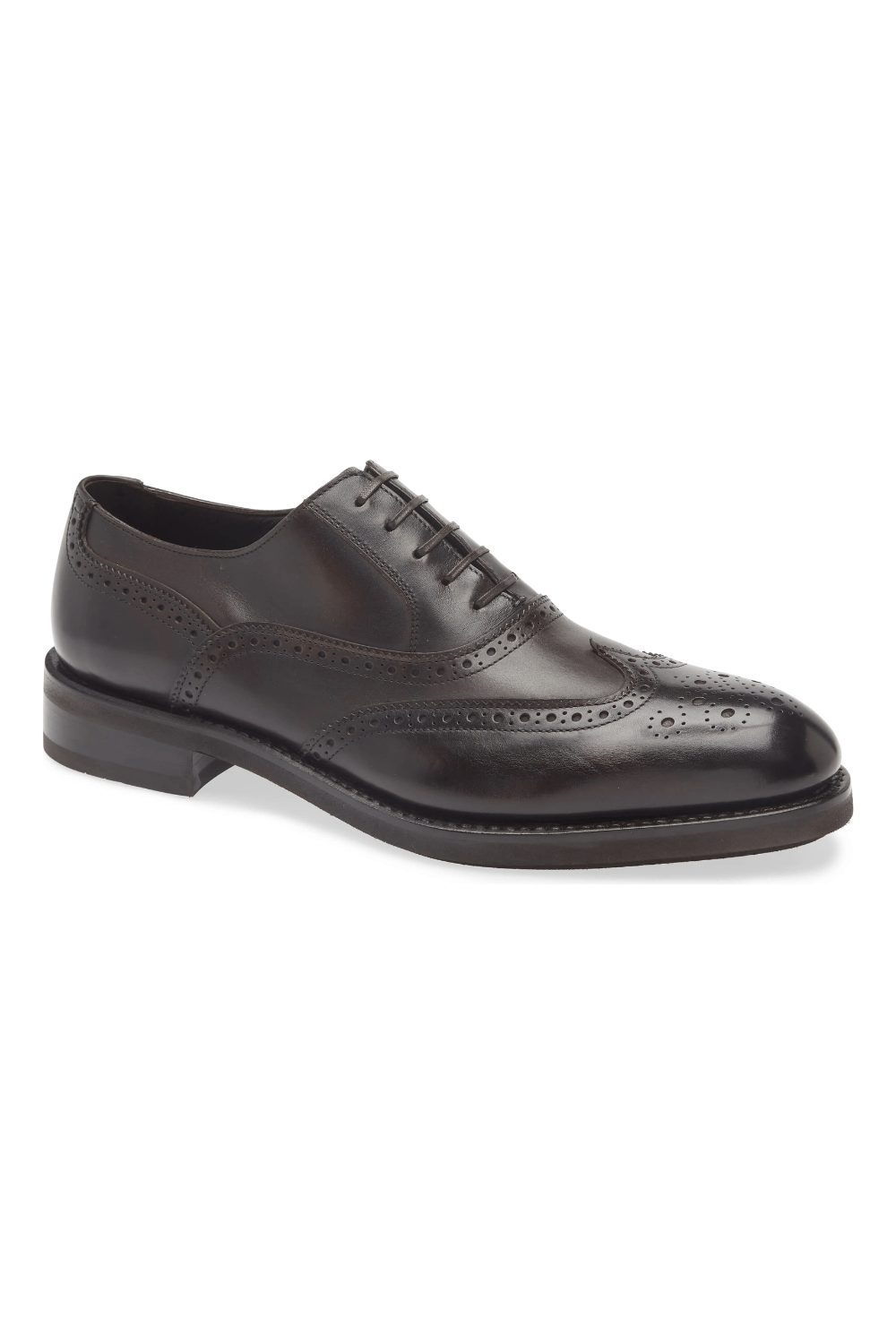 Ferragamo Baltimora Wingtip Oxford in Dark Brown