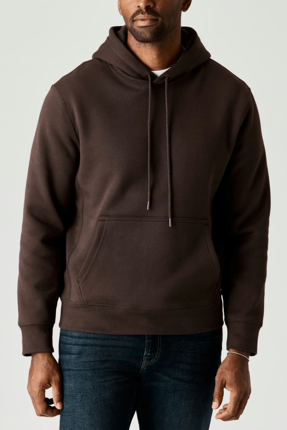 Man Wearing Flint and Tinder 10-Year Pullover in Brown