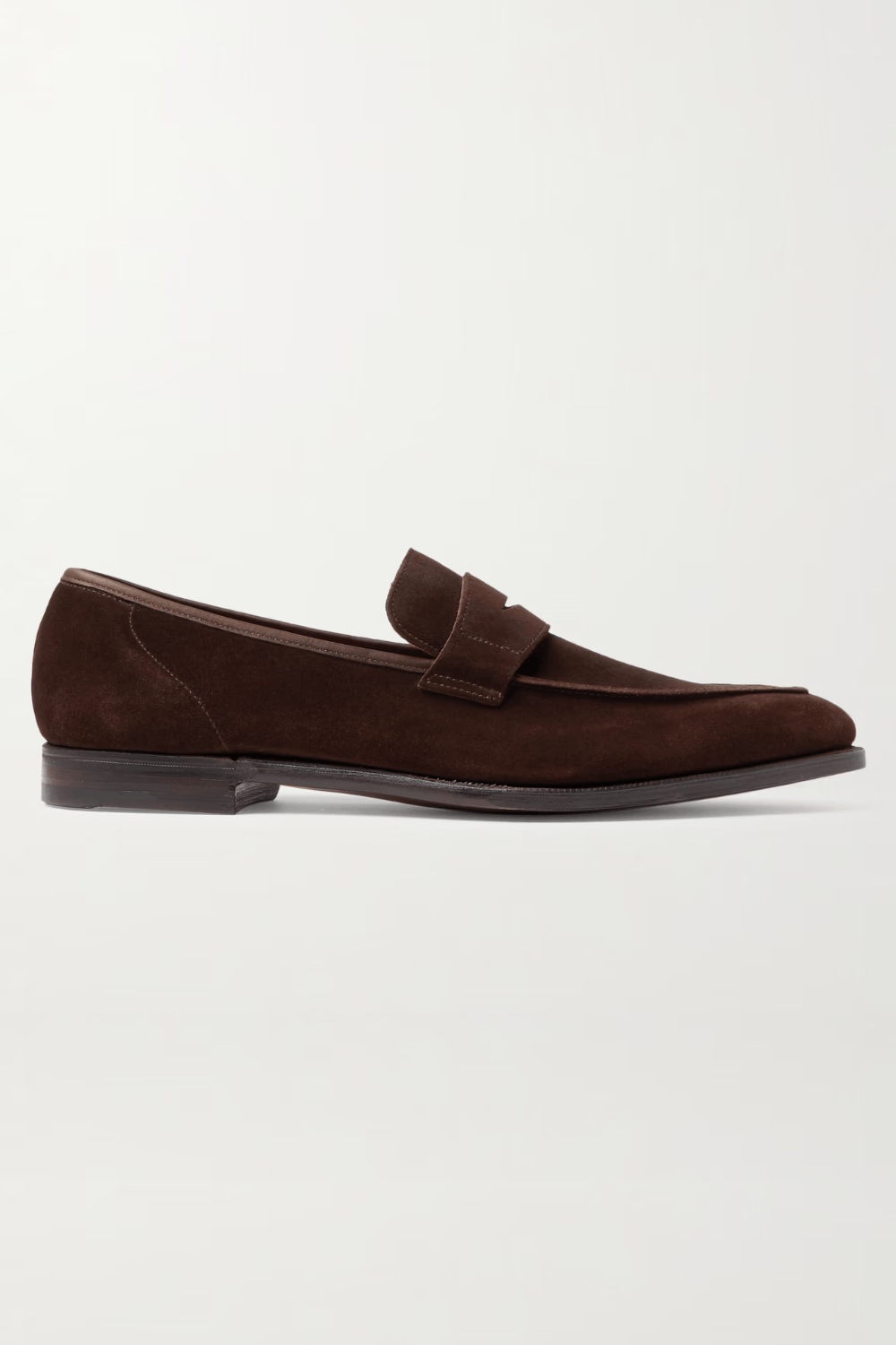 GEORGE CLEVERLEY George Suede Penny Loafers in Dark Brown
