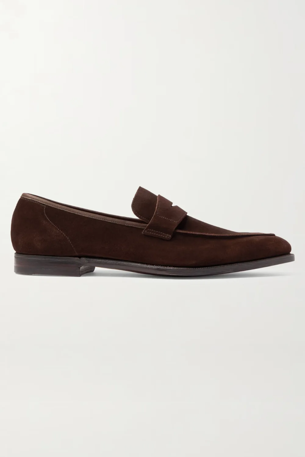 GEORGE CLEVERLEY George Suede Penny Loafers in Dark Brown