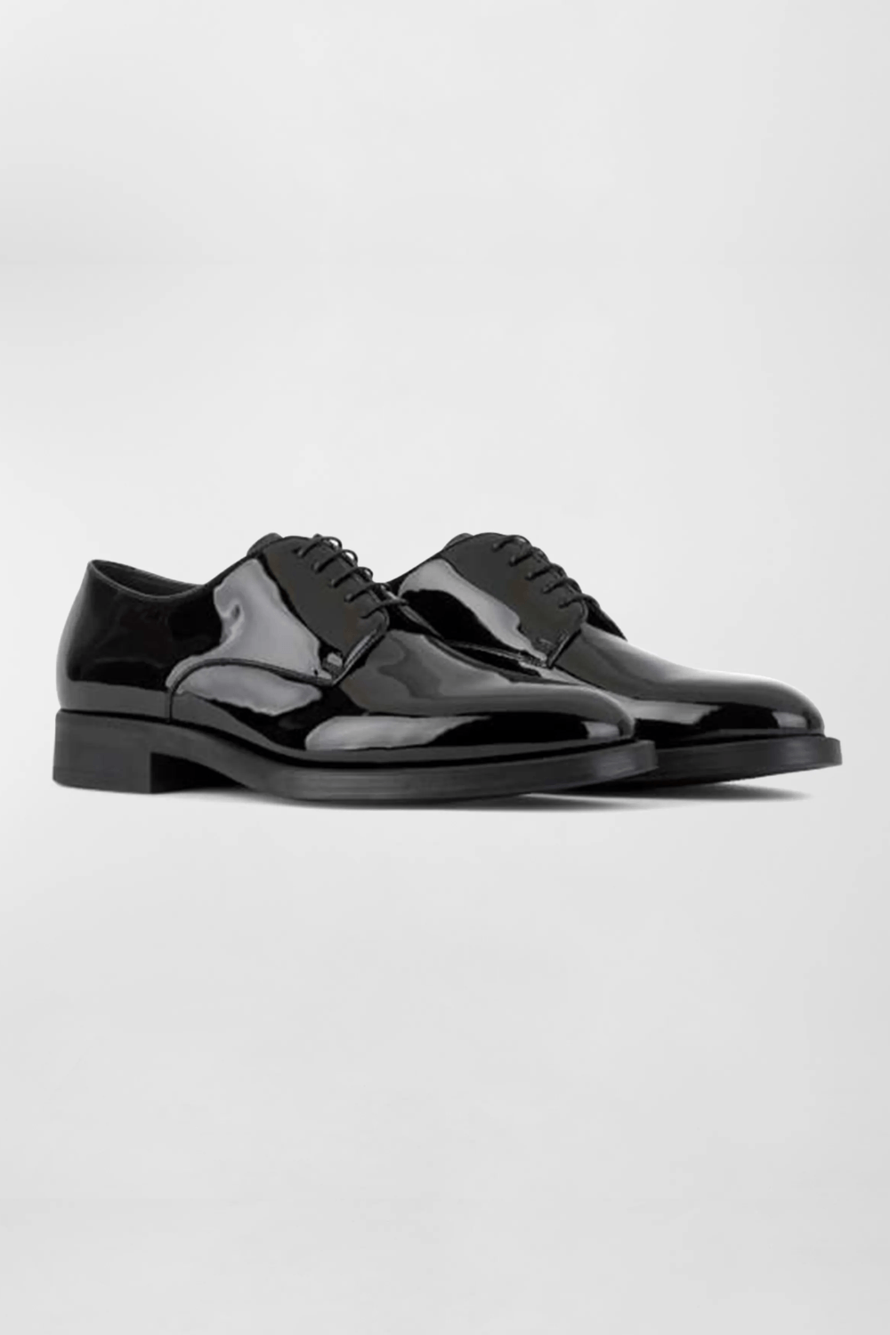 Giorgio Armani Men's Patent Leather Derby Shoes in Black