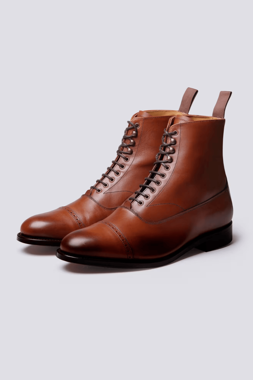 Grenson Balmoral Calf Leather Boots in Brown