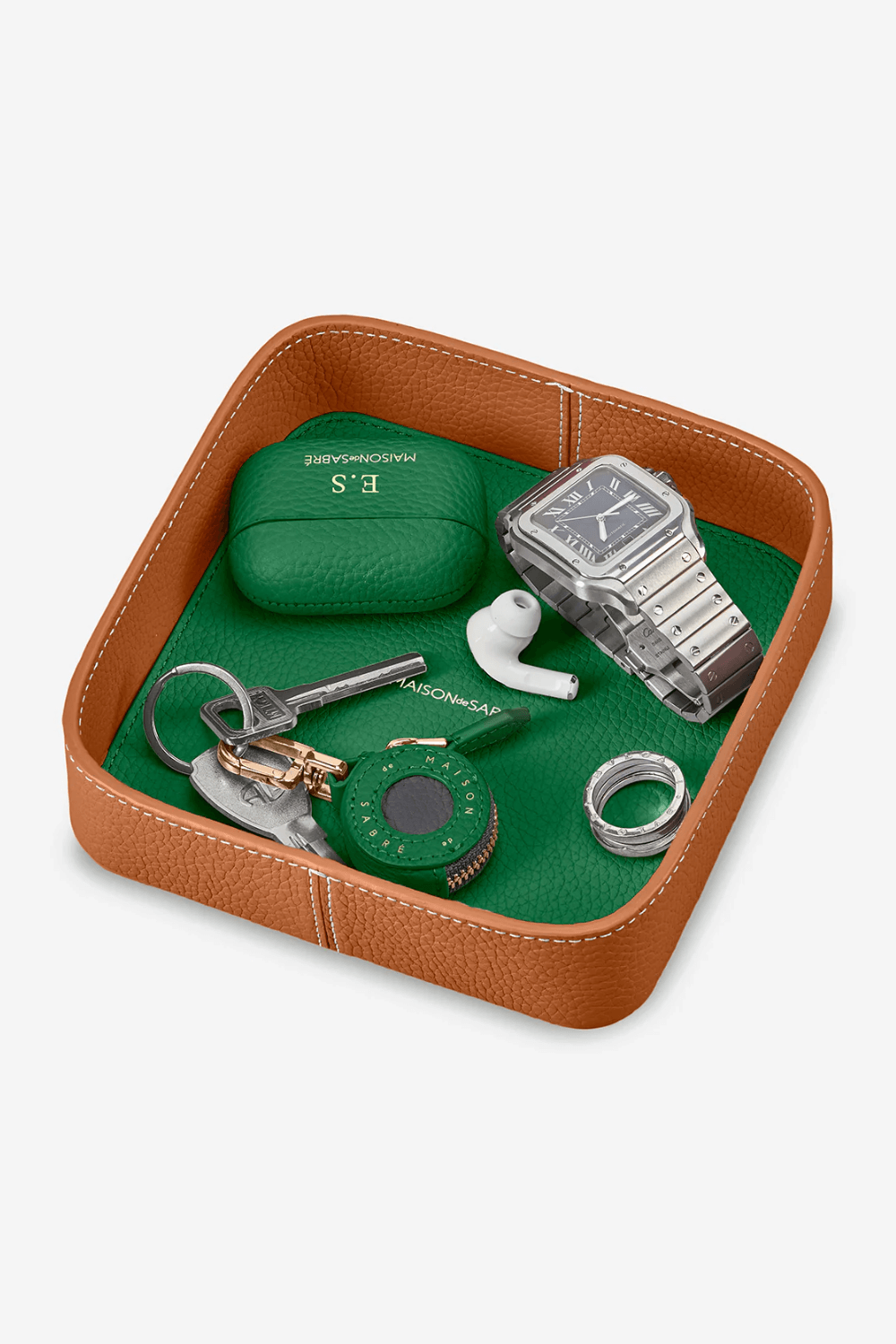 MAISON de SABRÉ Catchall two-tone leather tray