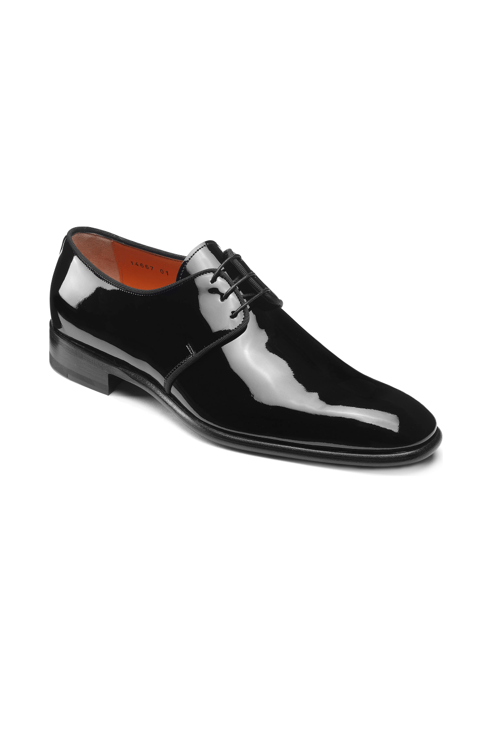 Santoni Isogram Plain Toe Derby in Black