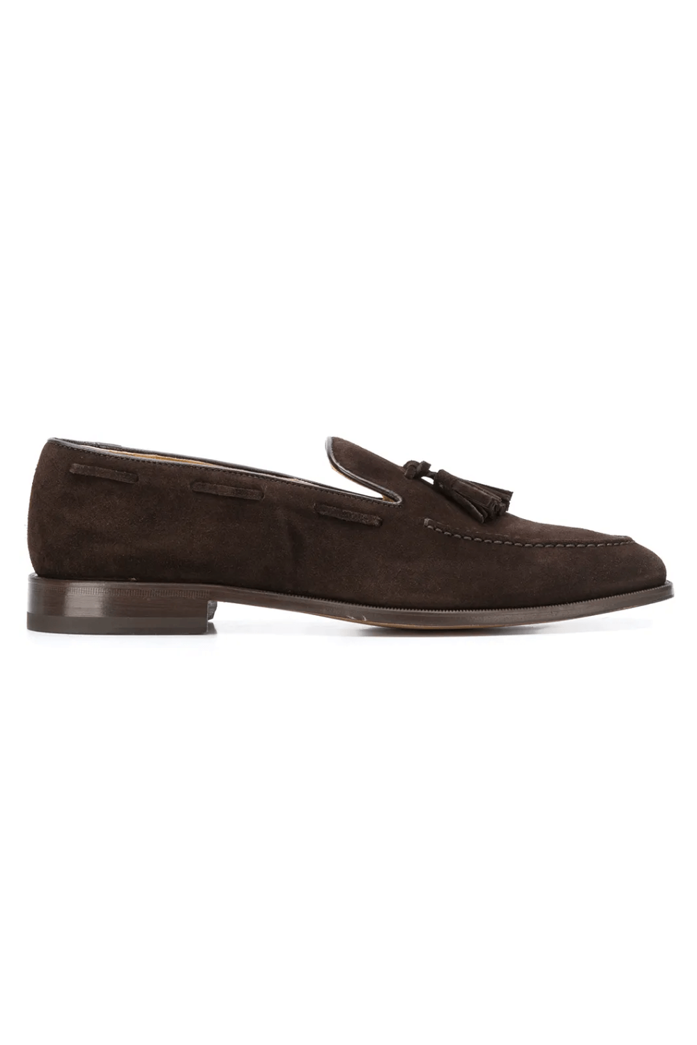 Scarosso Suede tassel loafers in Dark Brown