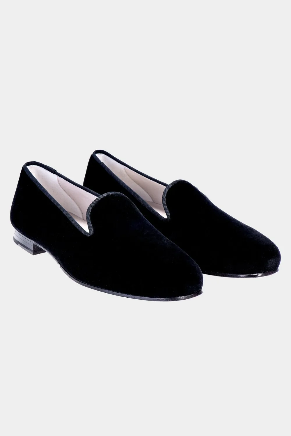 Stubbs & Wootton Black Velvet Slippers in Black