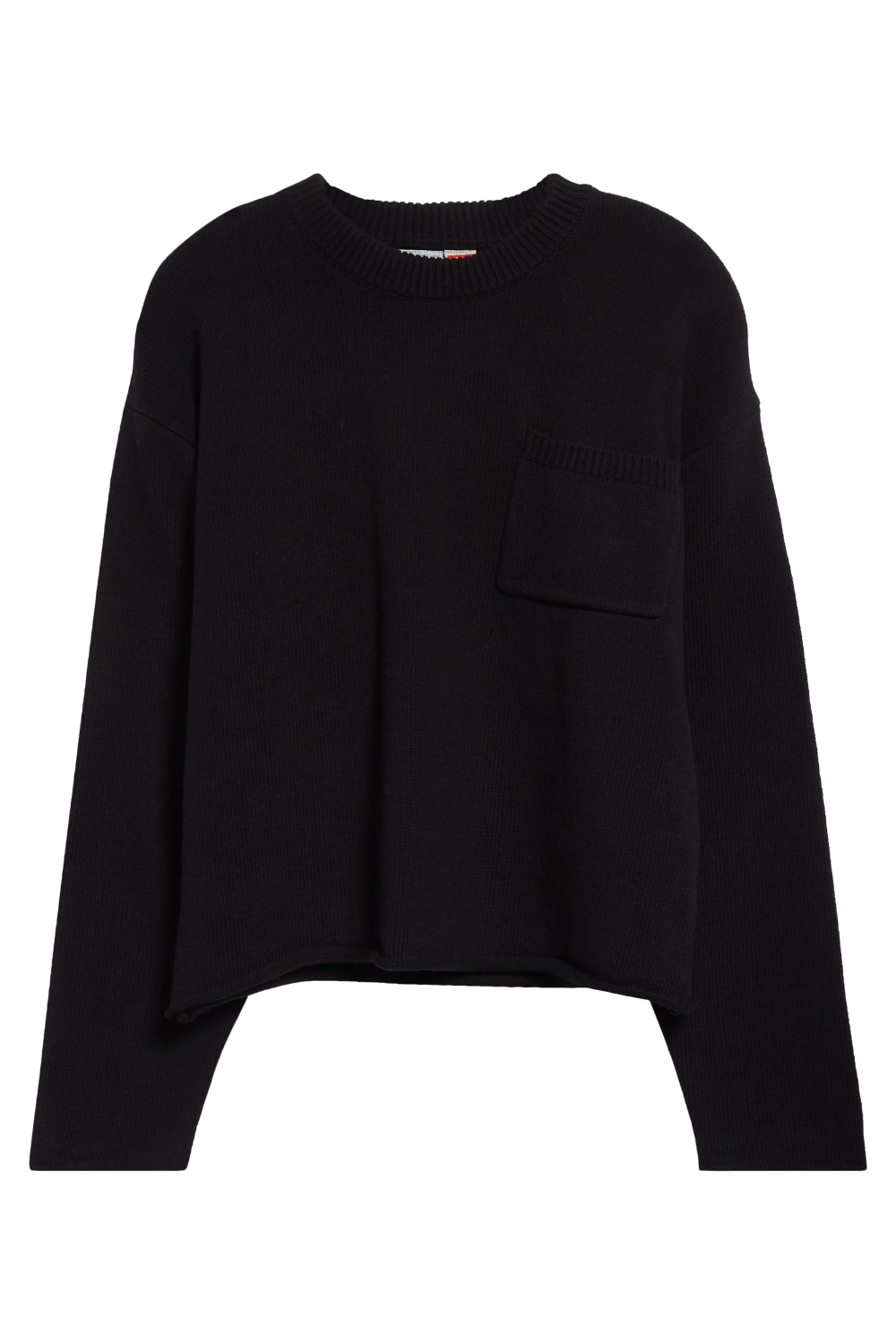 Waste Yarn Project Dom Pocket Crop Sweater in Black