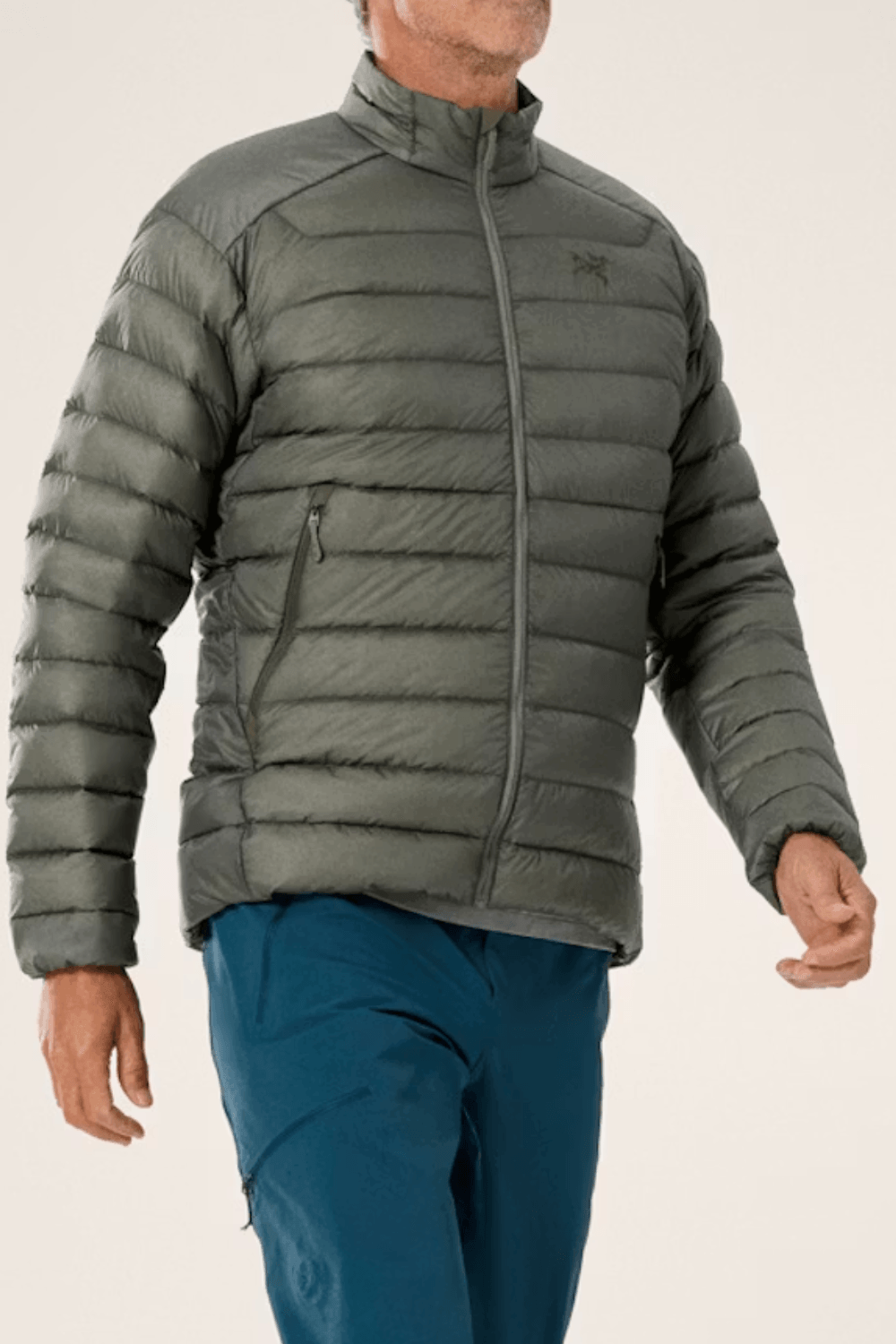 Man Wearing Arc'teryx Cerium Jacket in Green