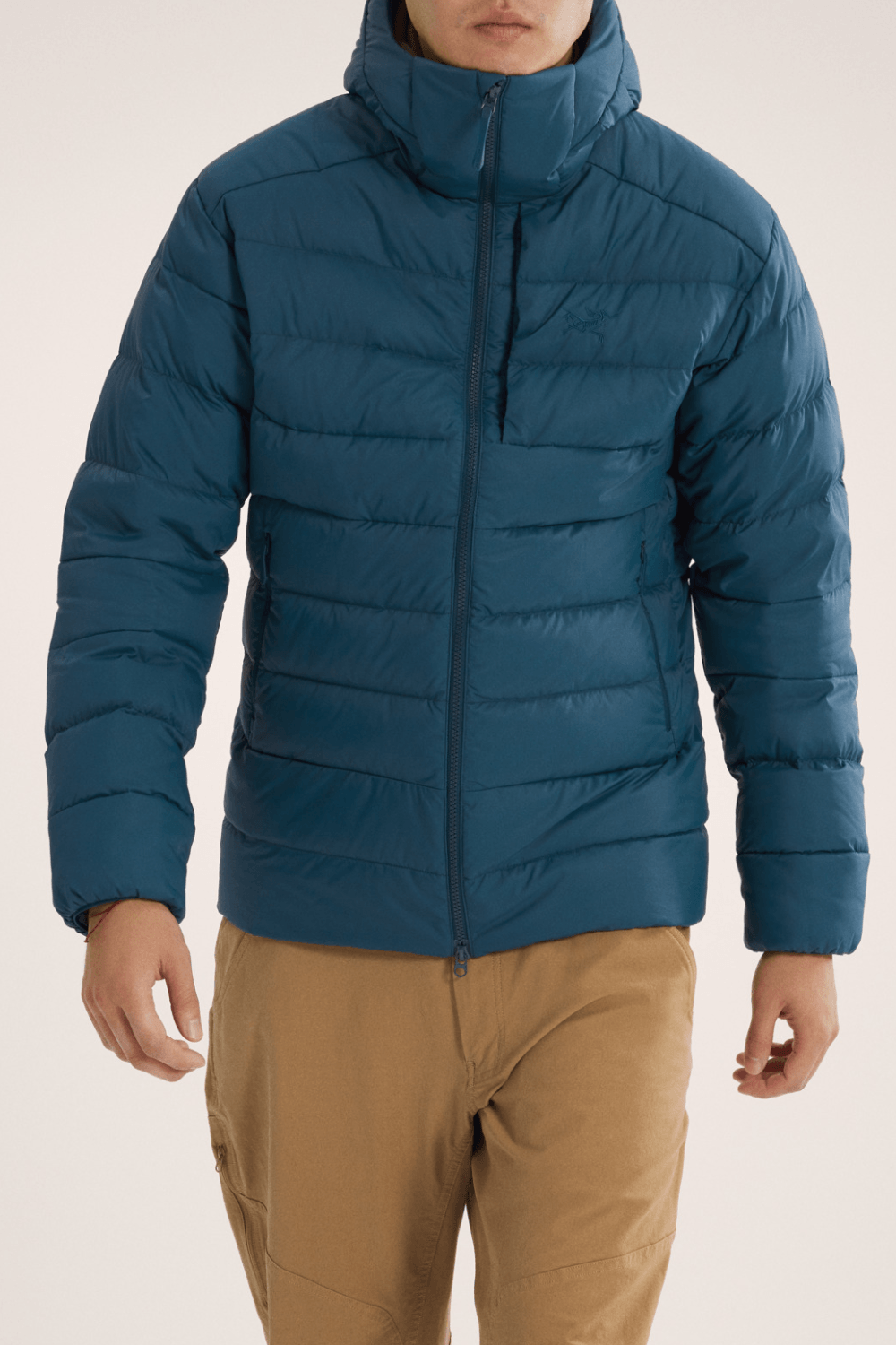 Man Wearing Arc’teryx Thorium Hoody in Blue