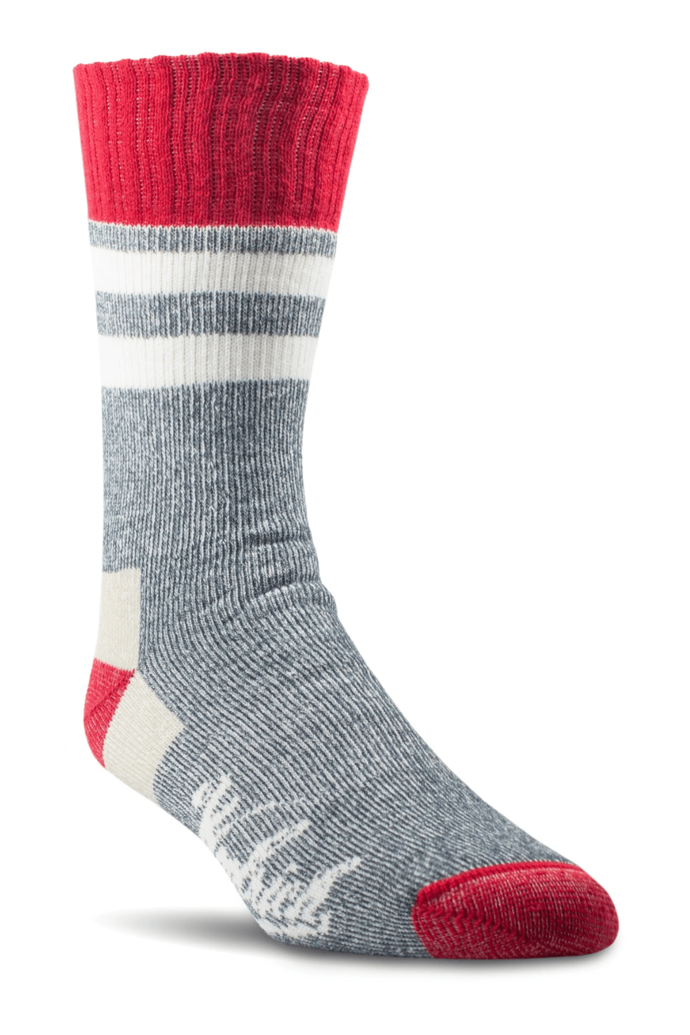 Woolrich Cabin Full Cushion Striped Crew Socks in Navy & Red