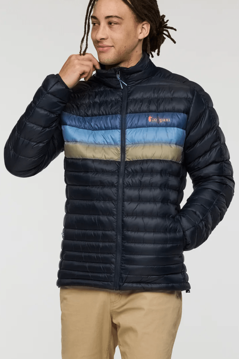 Man Wearing Cotopaxi Men's Fuego Down Jacket in Black