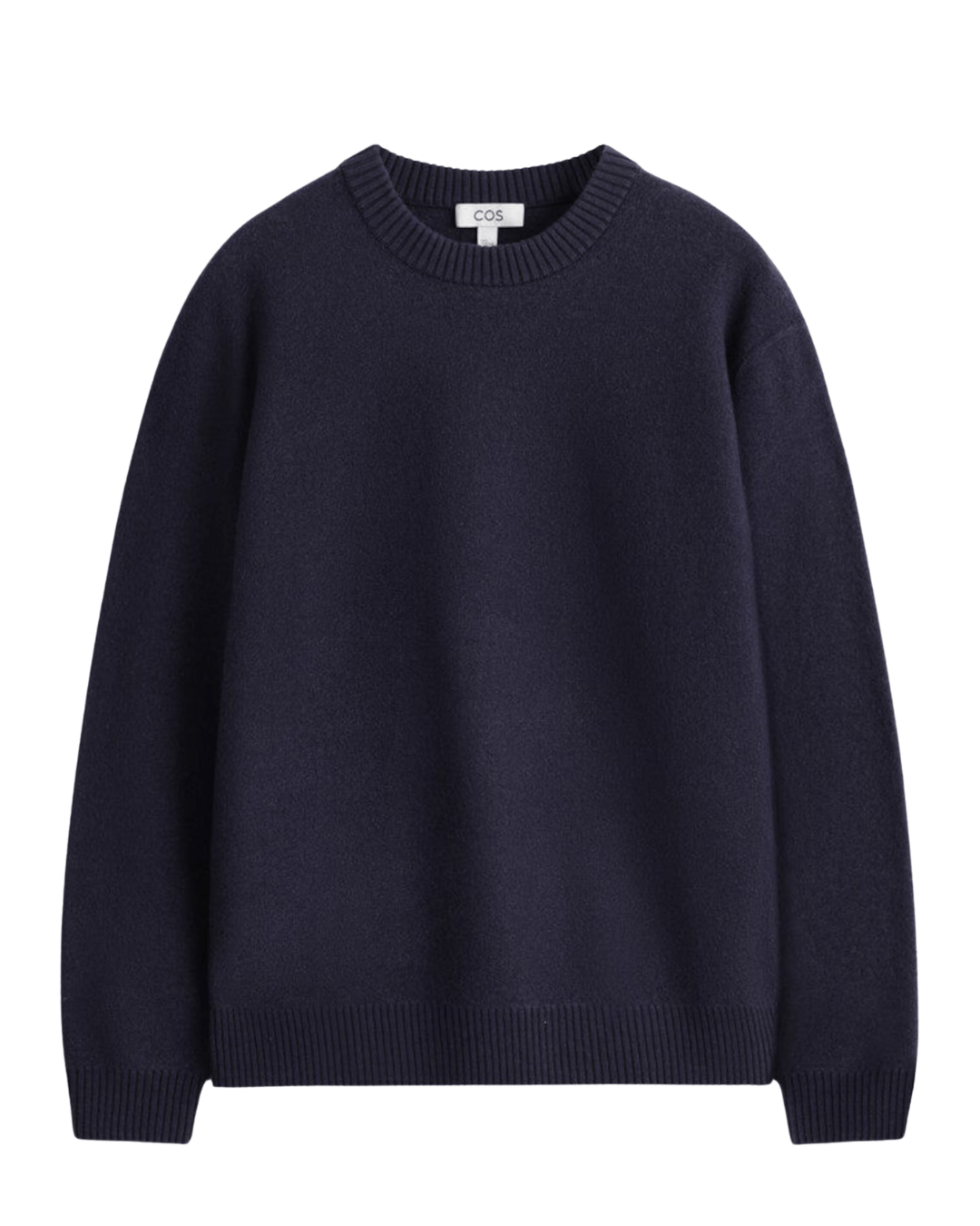 COS Boiled-Wool Crew-Neck Sweater in Navy