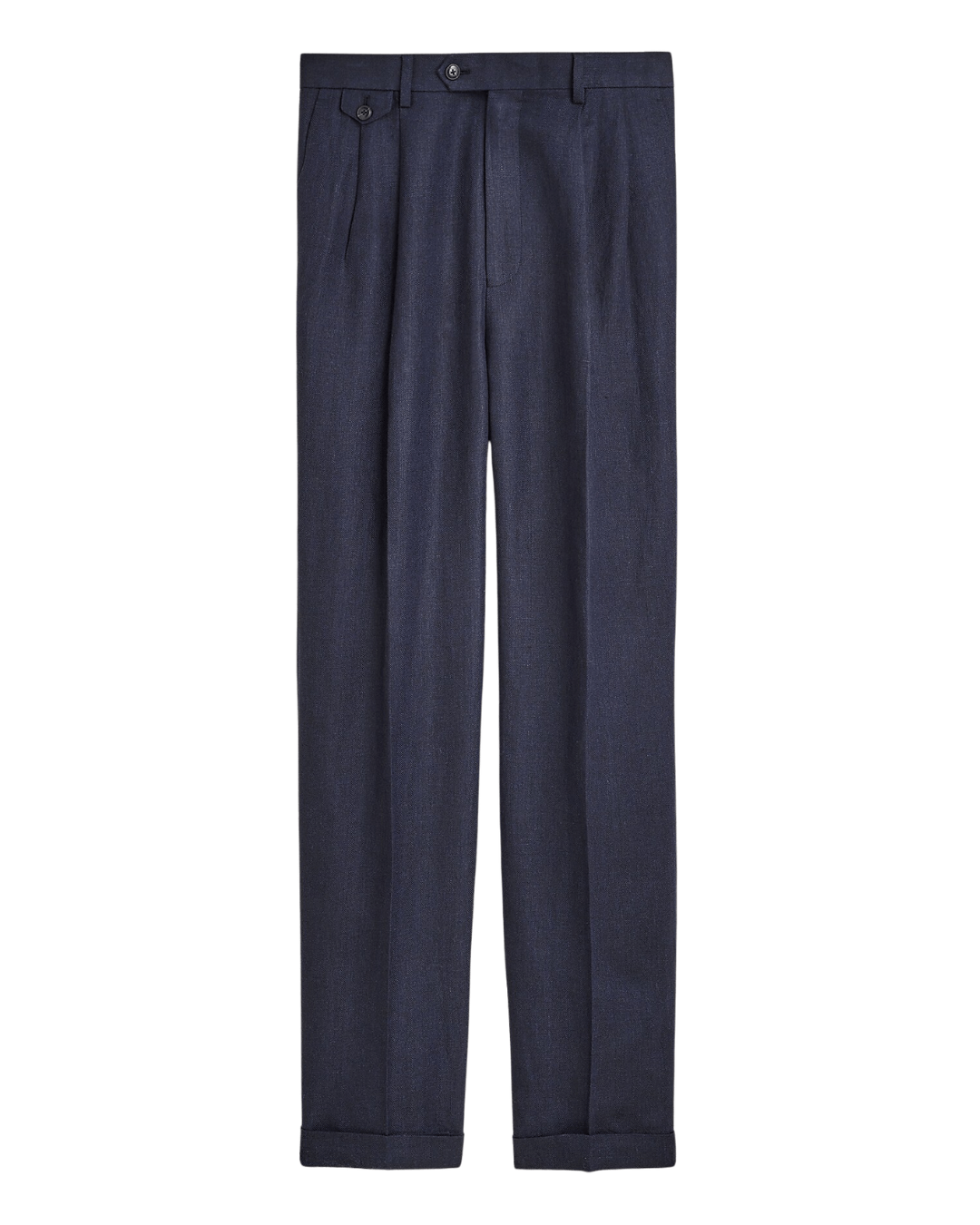 J.Crew Relaxed-Fit Double-Pleated Linen Trouser in Navy