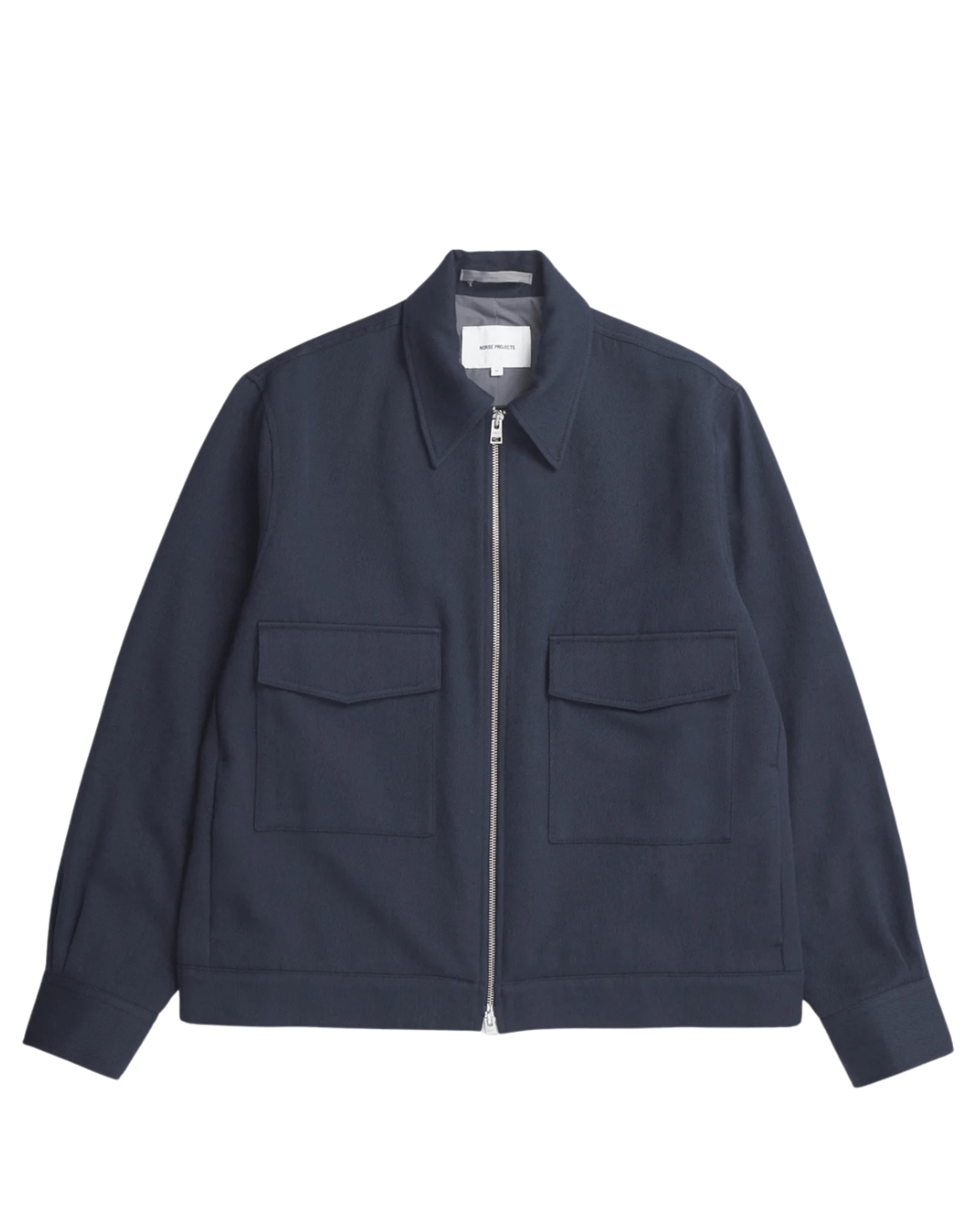 Norse Projects Aksel Cavalry Cotton Wool Windstopper Jacket in Blue