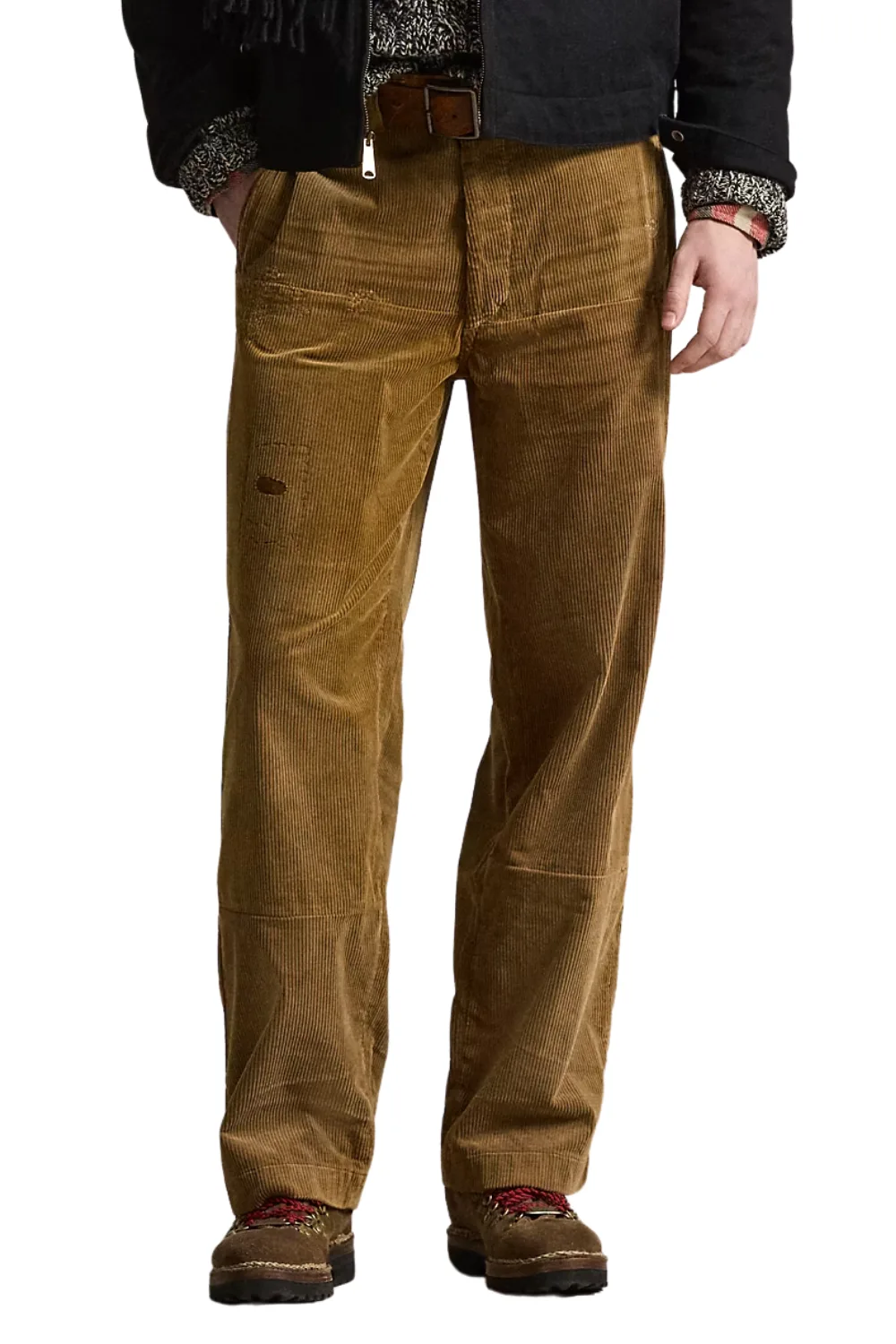 Man Wearing Polo Ralph Lauren The Big Corduroy Chino in Brown