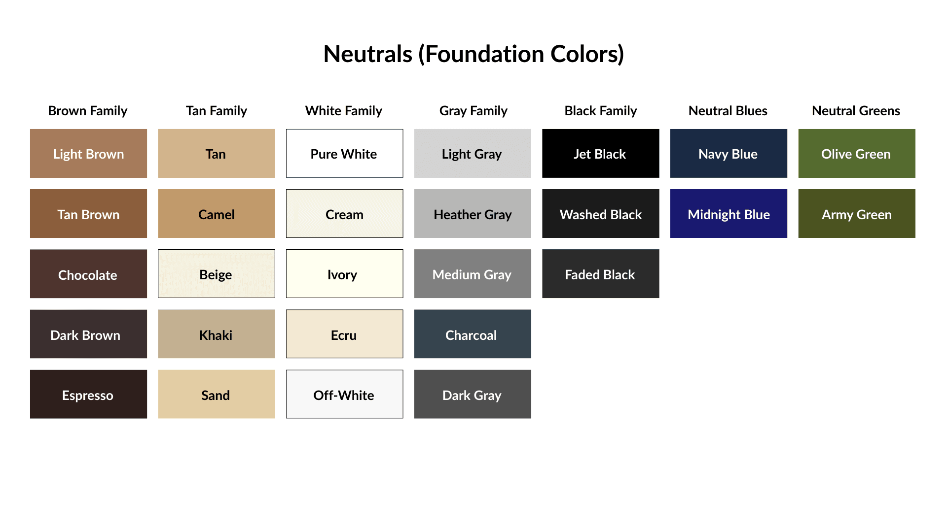 Neutrals (Foundation Colors)