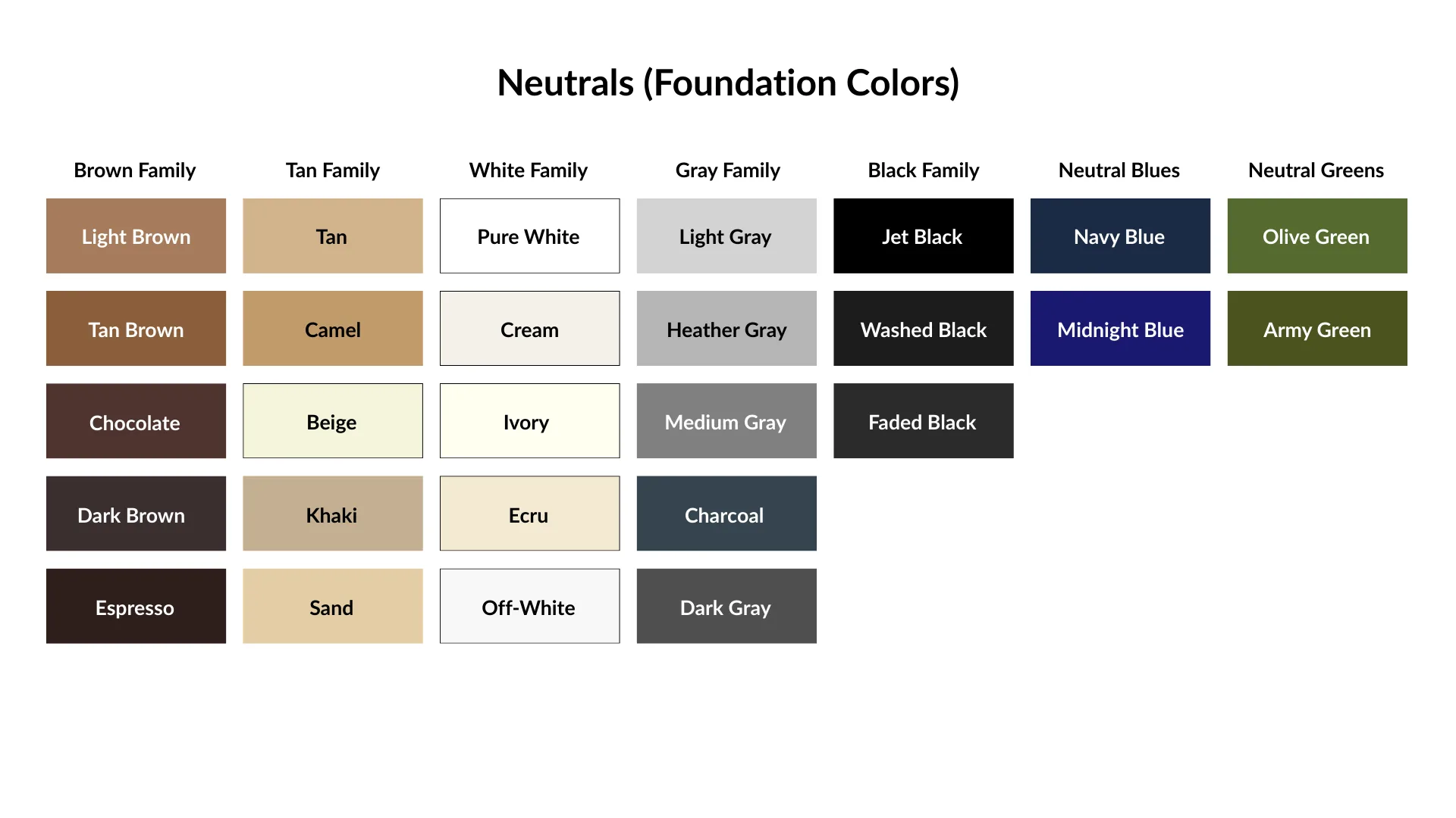 Neutrals (Foundation Colors)