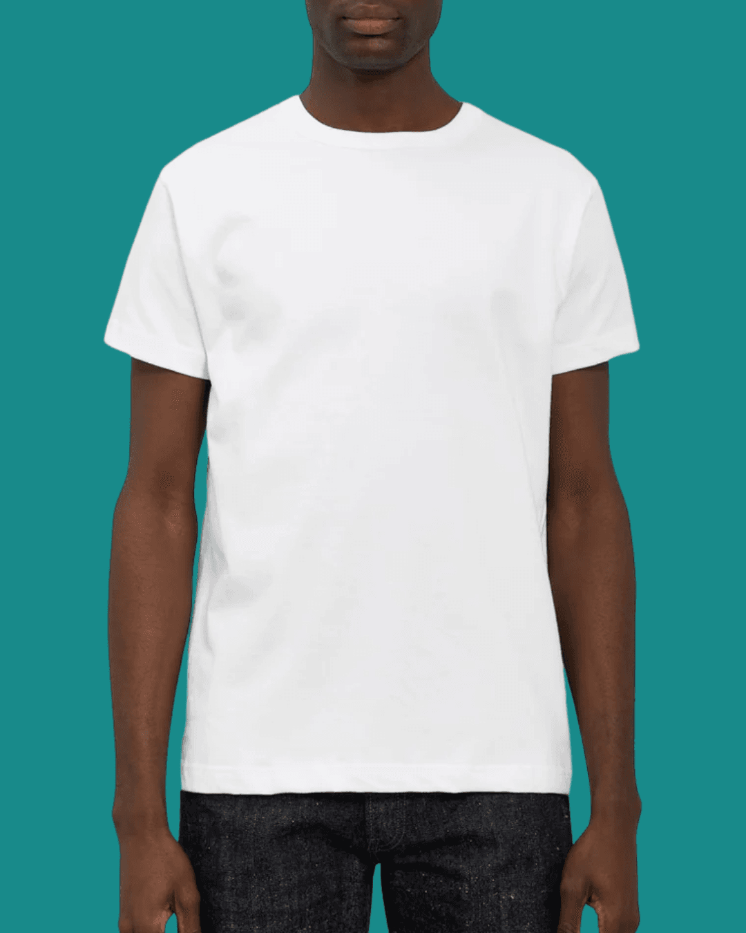 Man wearing 3sixteen Heavyweight White T-Shirt, standing casually with arms relaxed at his sides.