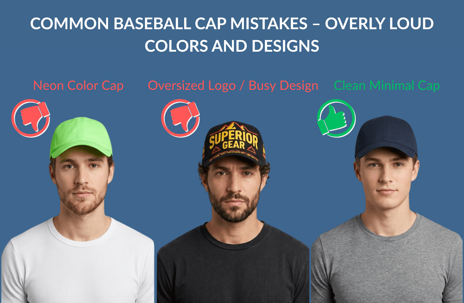 Common Baseball Cap Mistakes – Overly Loud Colors and Designs