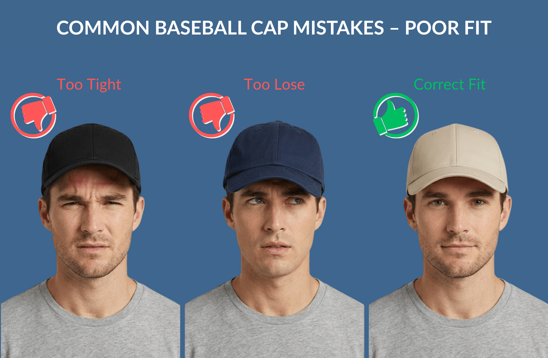 Common Baseball Cap Mistakes – Poor Fit