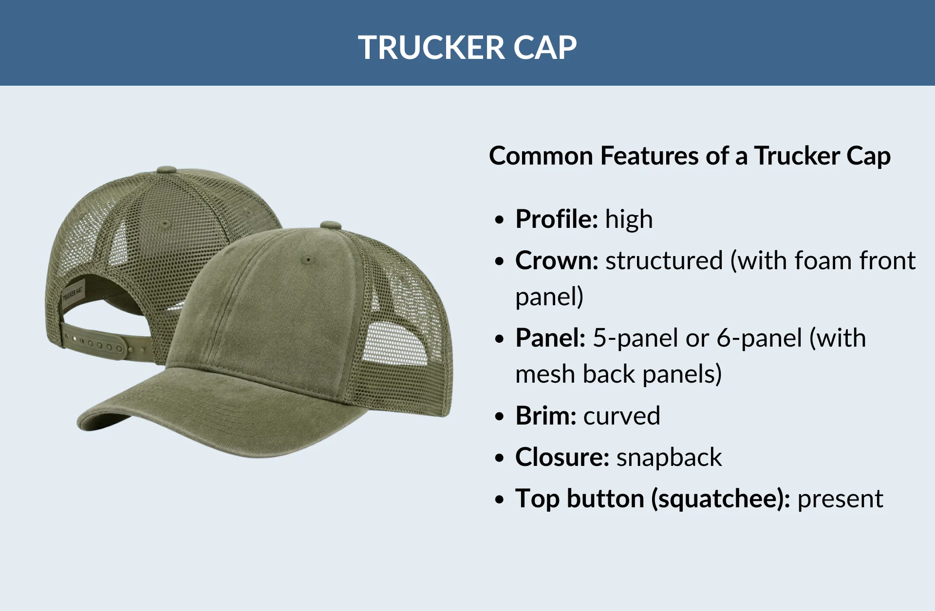 Common Features of a Trucker Cap