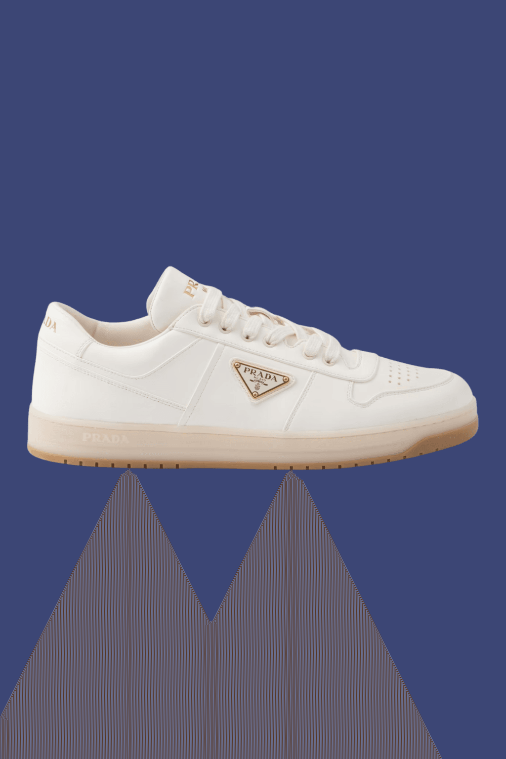 Prada Downtown nappa leather sneakers in Ivory