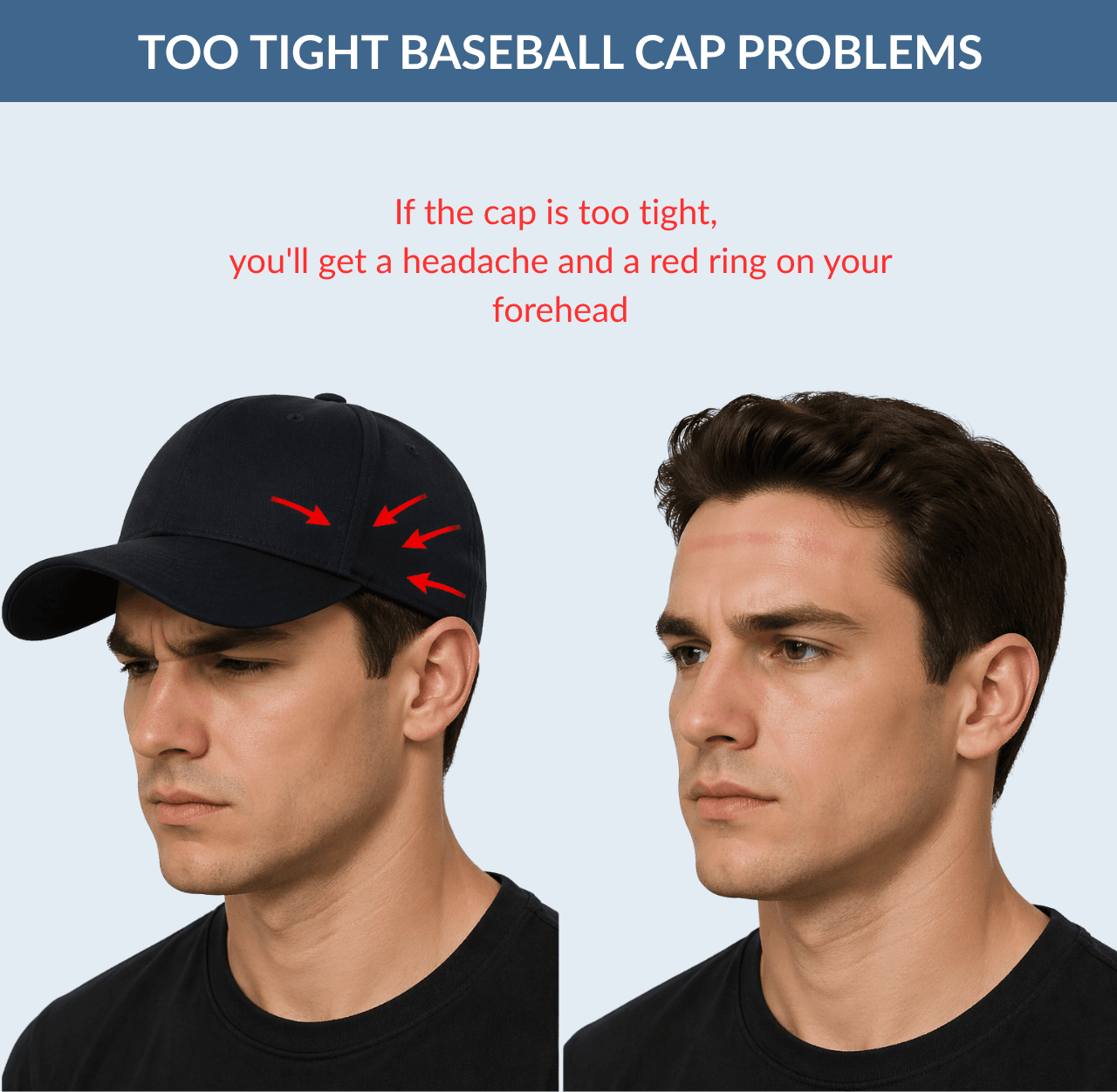 Too tight Baseball Cap Problems