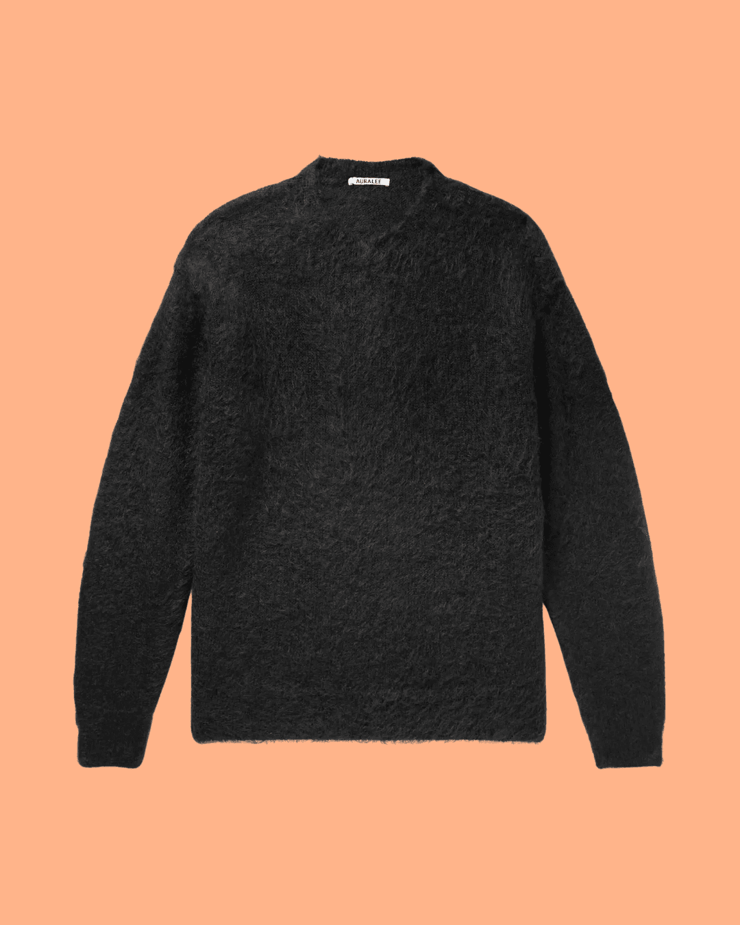 AURALEE Brushed Mohair and Wool-Blend Sweater in Black