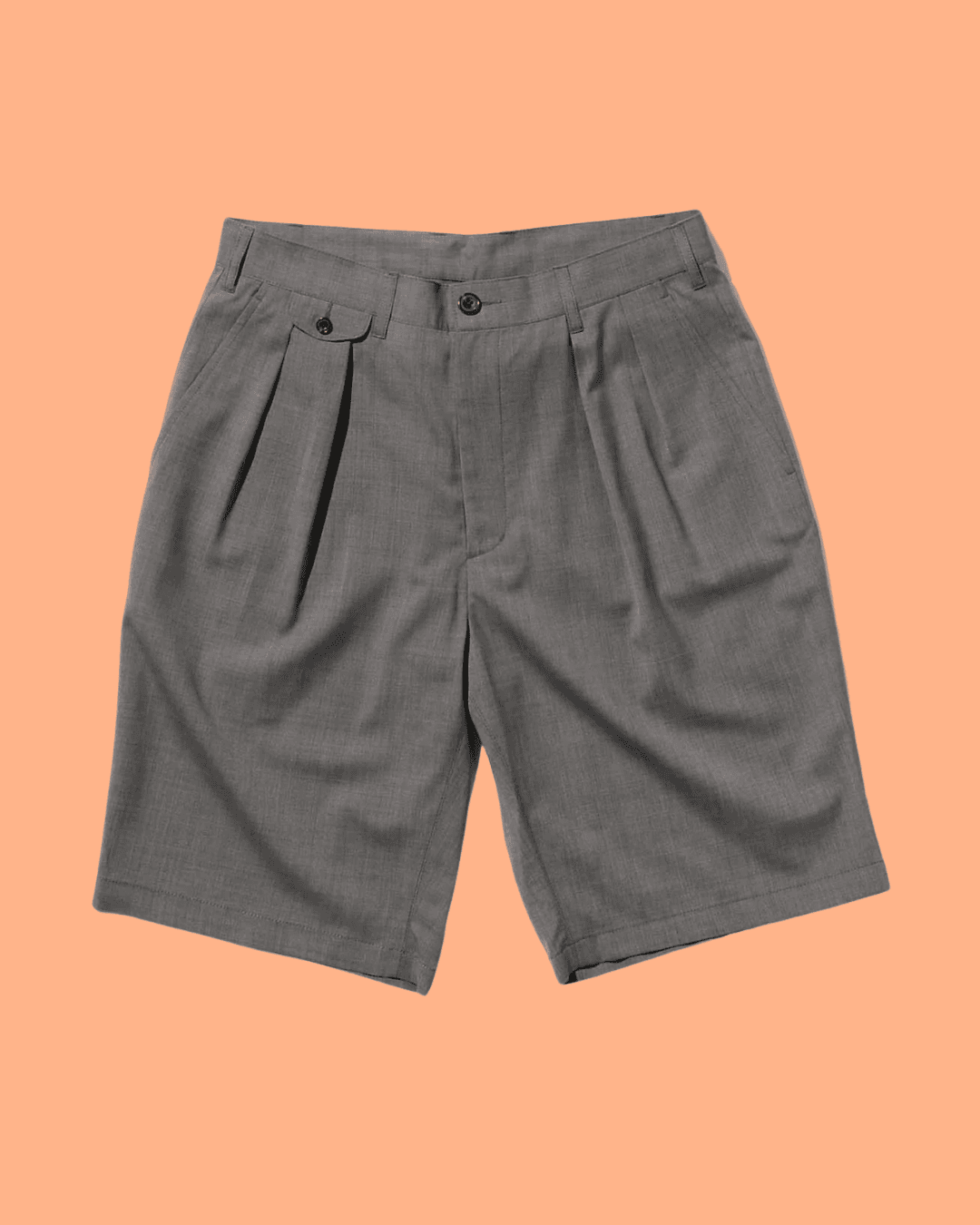 Beams Plus 2 Pleats Shorts Wool Tropical in Grey