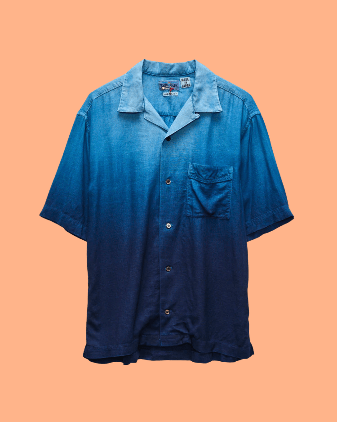 Blue Blue Japan Hand-Dyed Gradation Aloha Shirt in Indigo