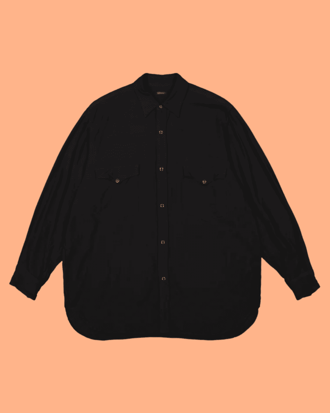 COMOLI Rayon Western Shirt in Black