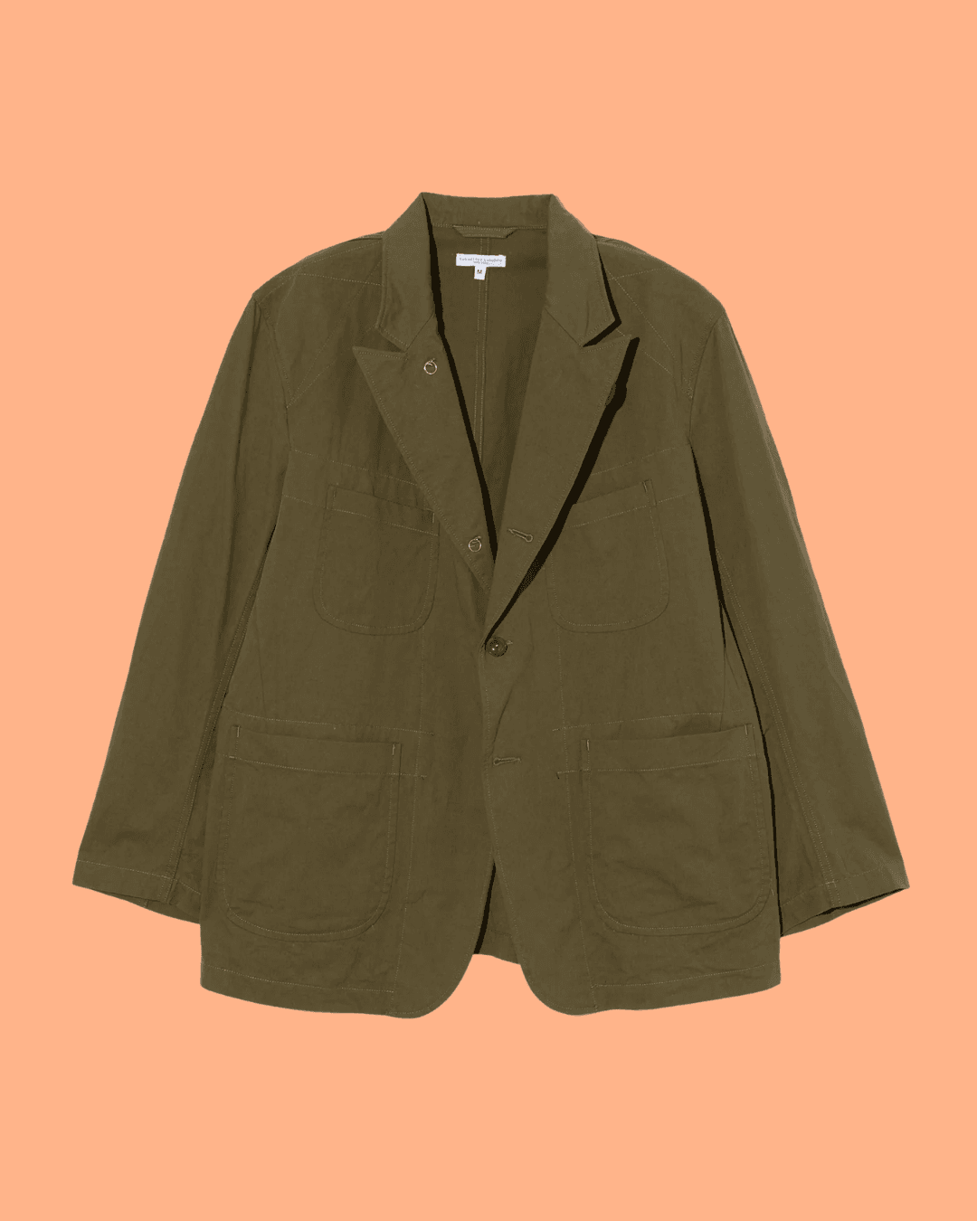 Engineered Garments Bedford Jacket in Olive Cotton Sanded Cloth