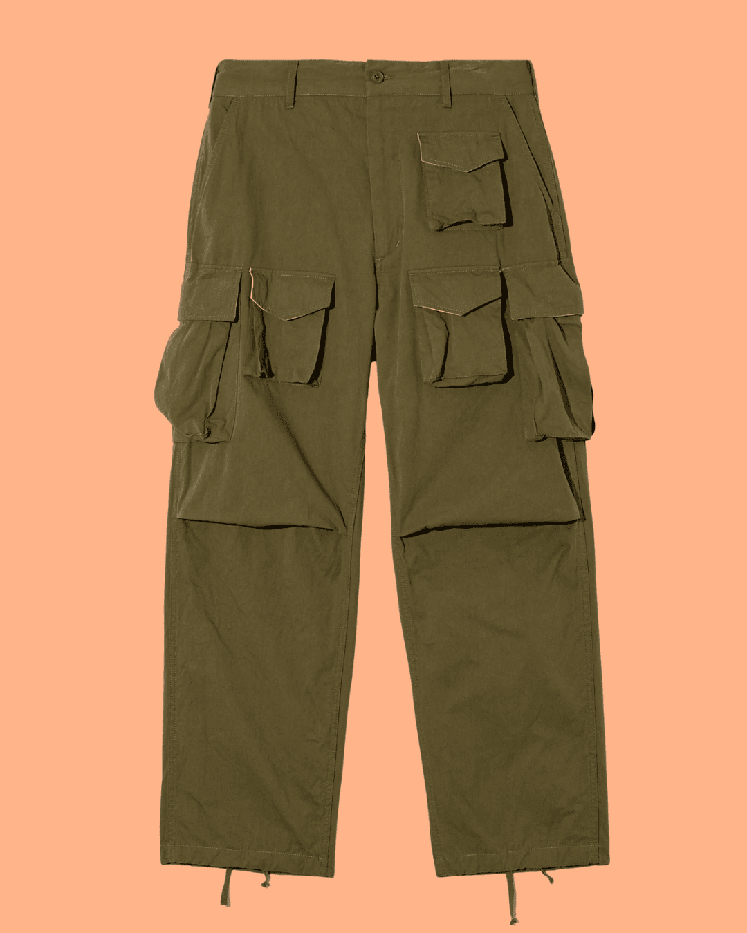 Engineered Garments FA Pant in Olive Cotton Sanded Cloth