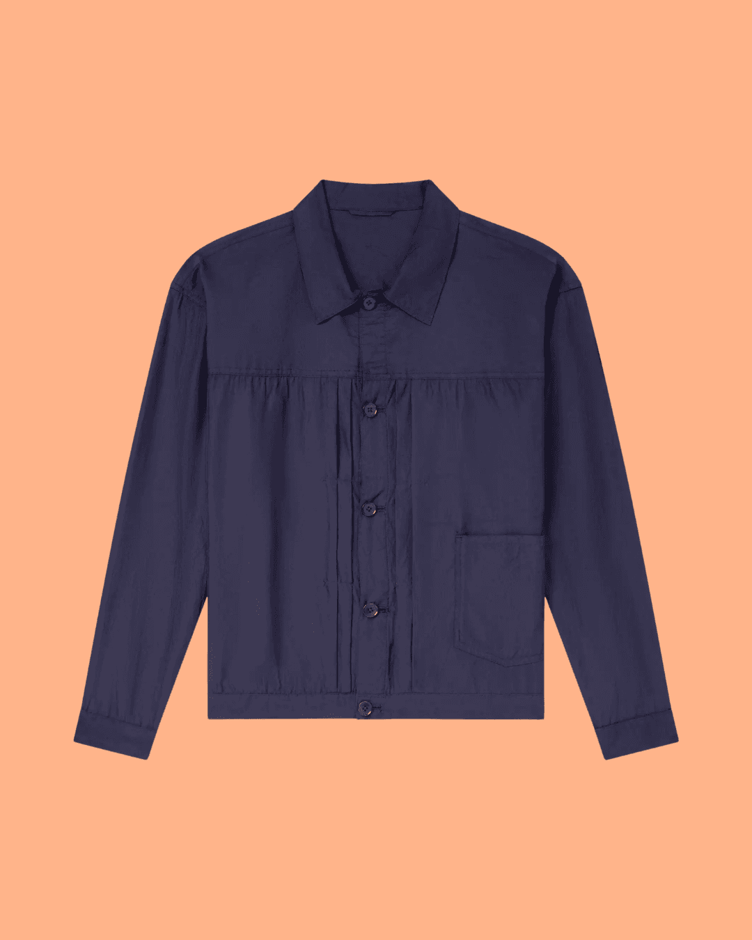 KAPTAIN SUNSHINE Cotton and Silk-Blend Denim Jacket in Navy