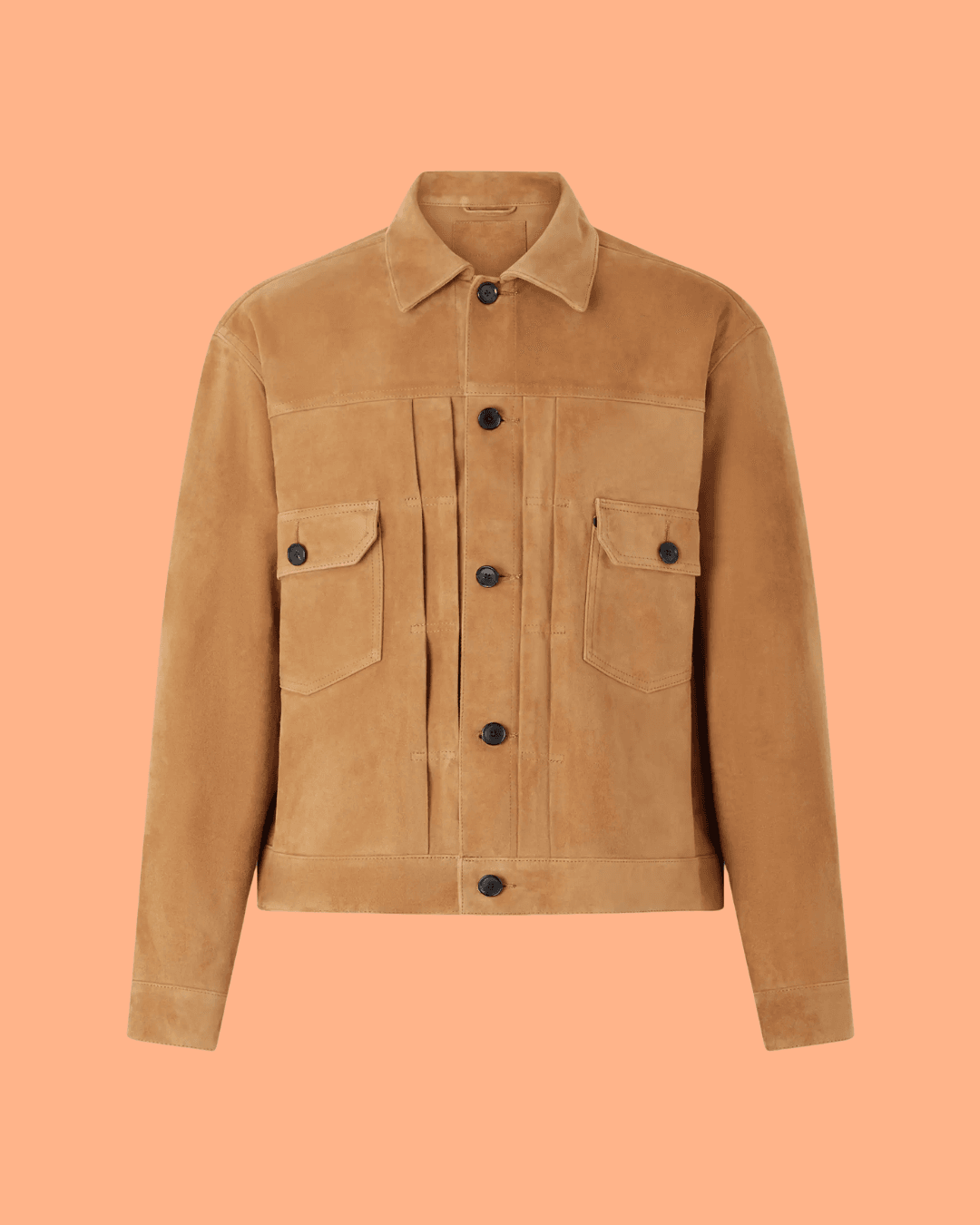 KAPTAIN SUNSHINE T-2 Pleated Suede Jacket in Brown