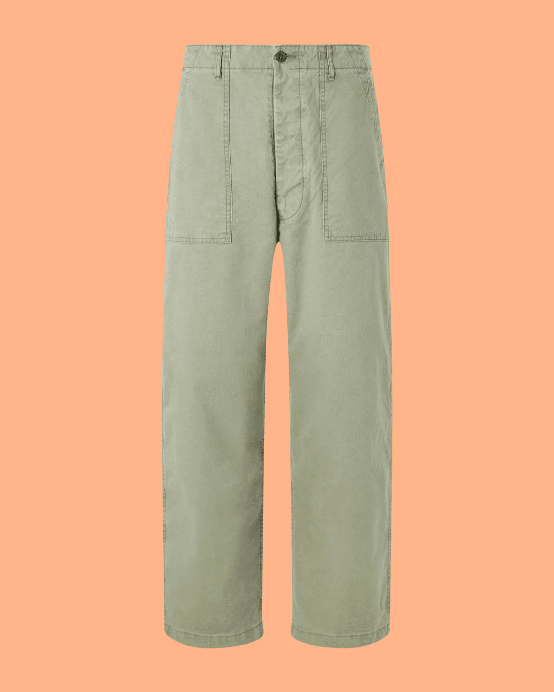 ORSLOW Summer Fatigue Straight-Leg Cotton Trousers in Green