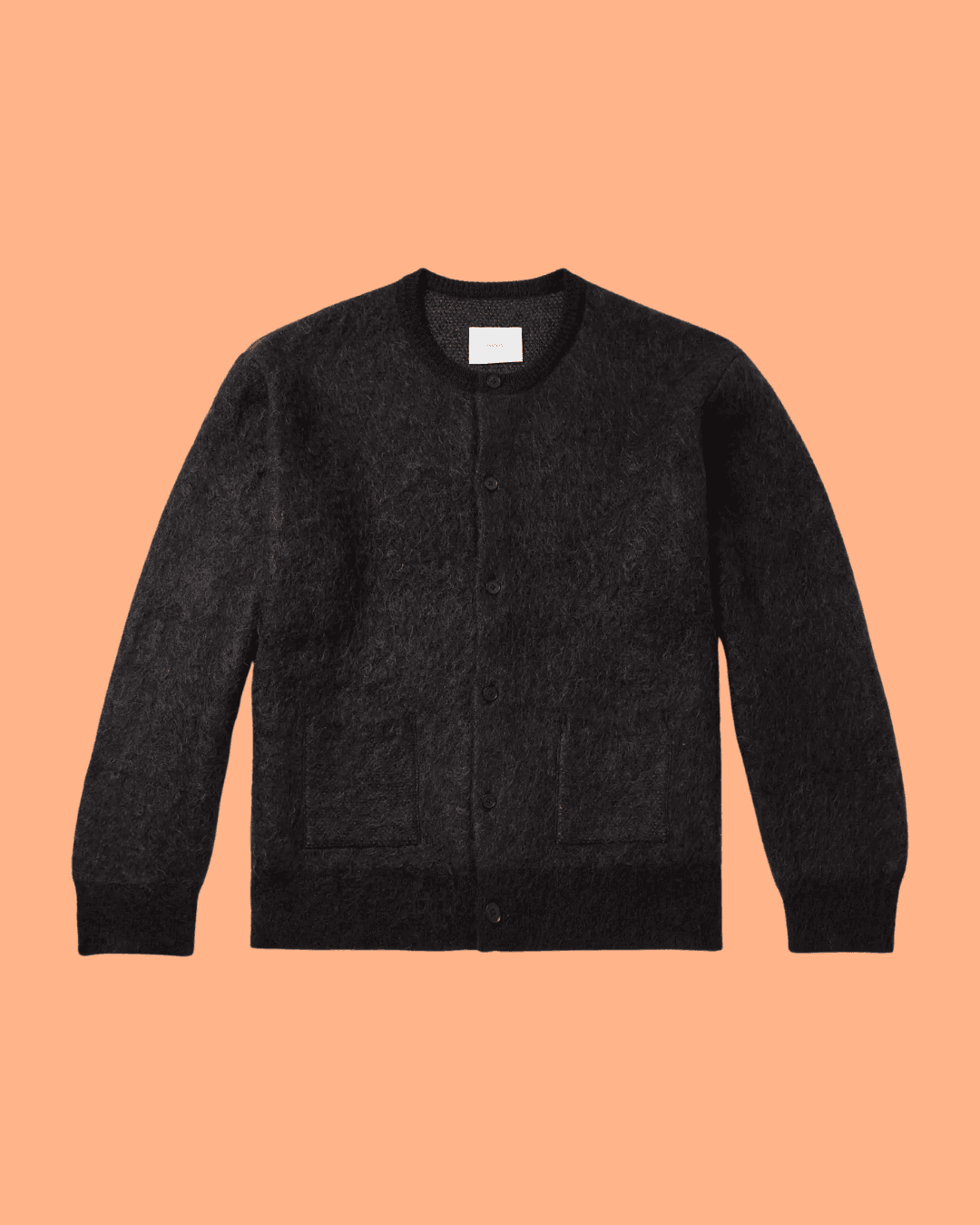 SSSTEIN Brushed-Knit Cardigan in Black