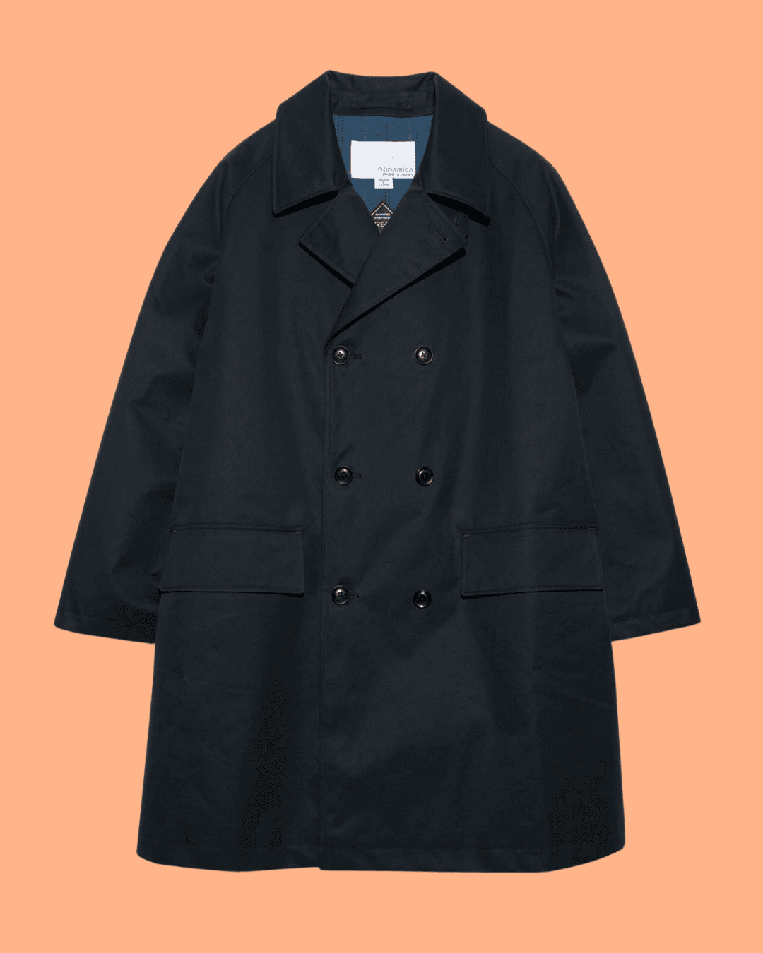 nanamica Black 2L Cotton GORE-TEX Double Breasted Coat