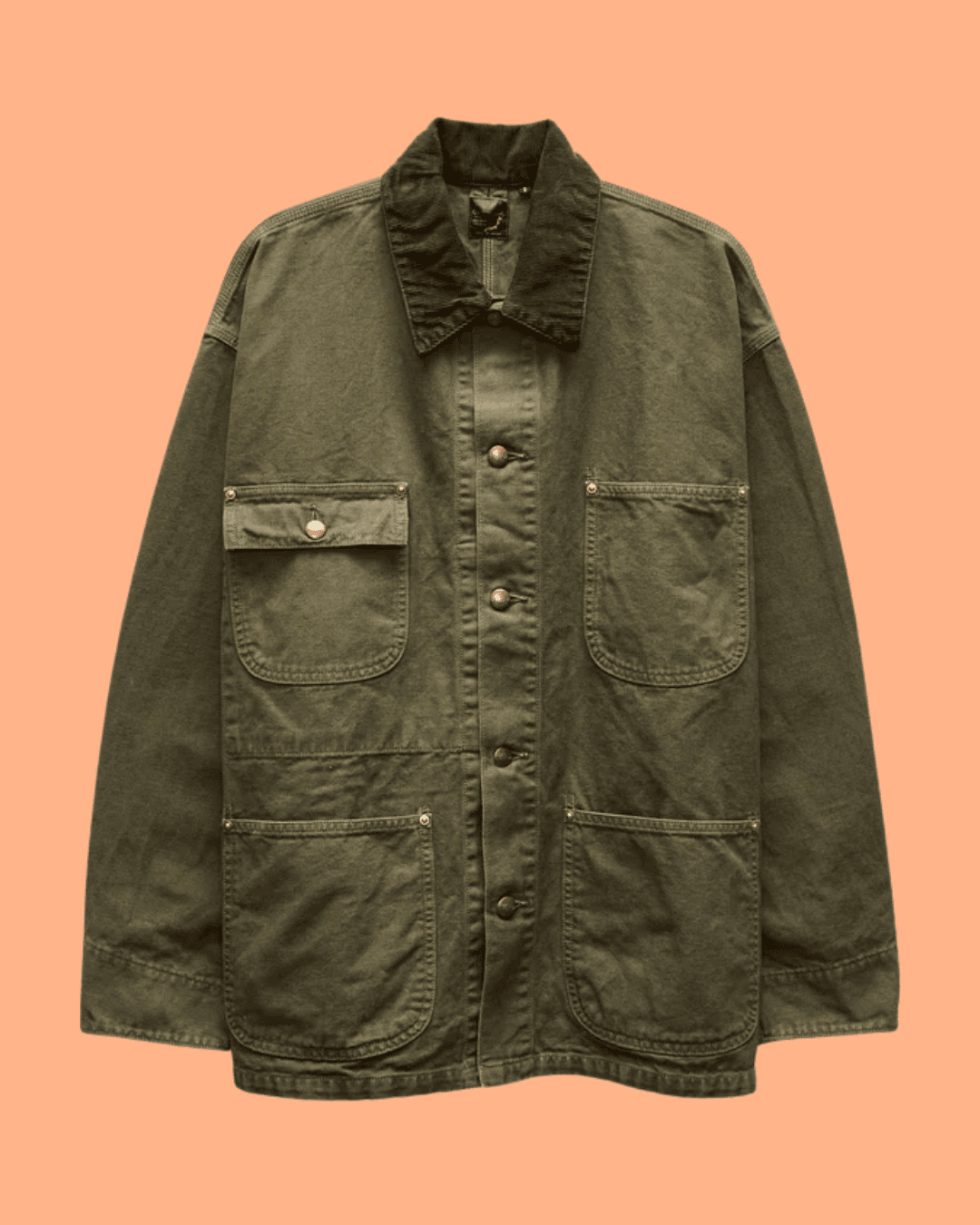 orSlow Relaxed Fit Canvas Coverall in Army Green
