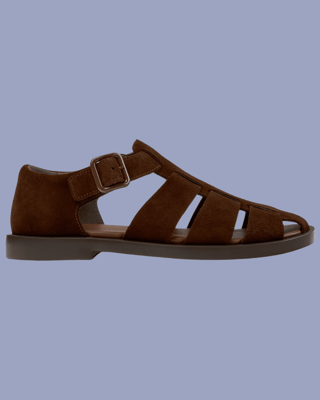Camper Don suede fisherman sandals in dark brown