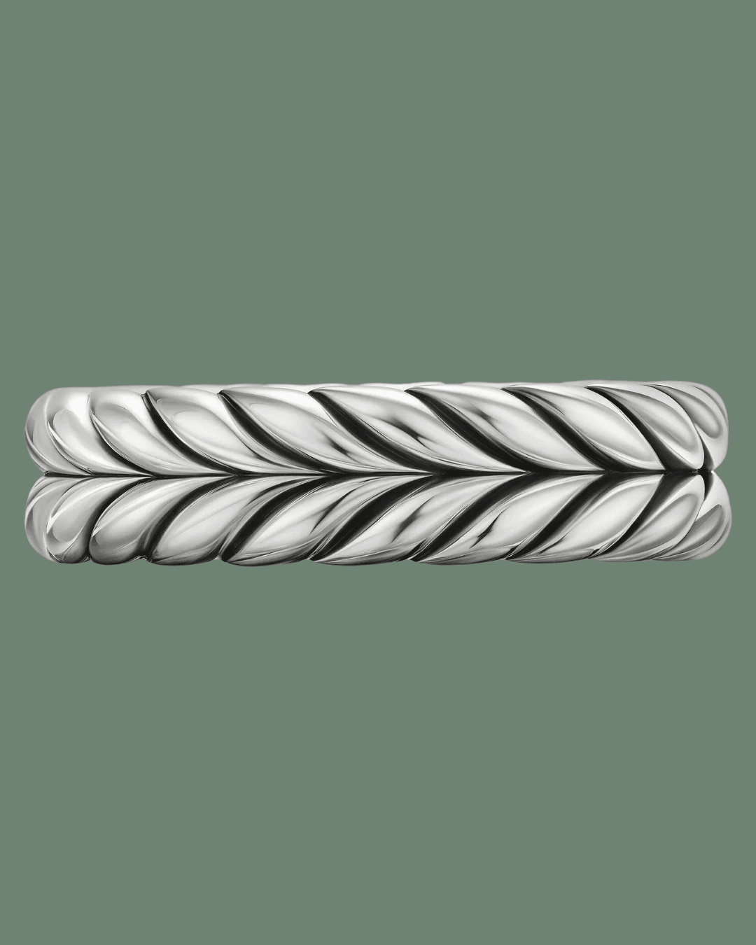 David Yurman sterling silver Chevron band ring