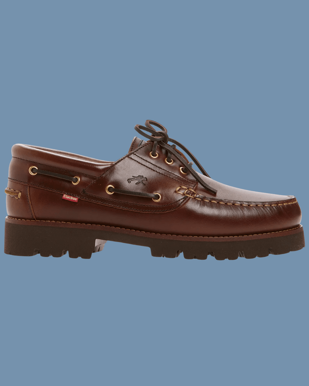 Fluchos Richfield Lug Sole Boat Shoe in Chesnut