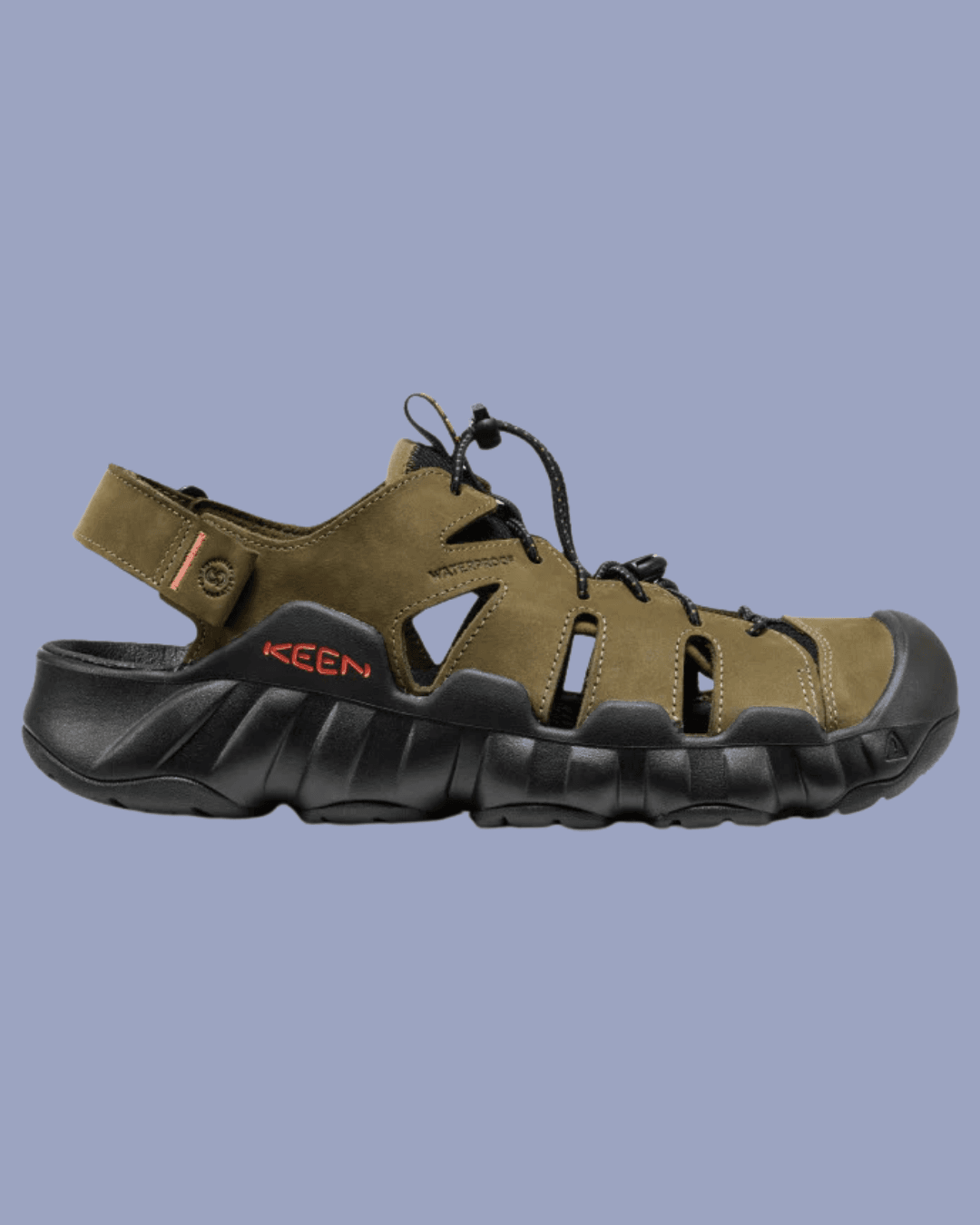 KEEN Hyperport Fisherman Leather Sandal in olive