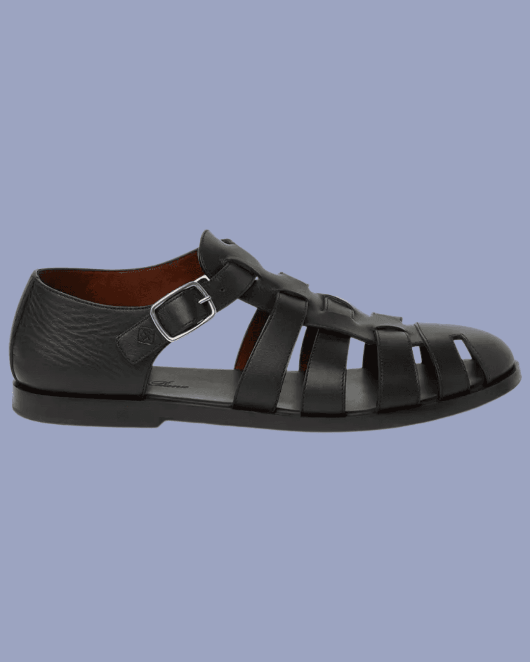 Loro Piana Men's Maxime Walk Leather Sandals in Black