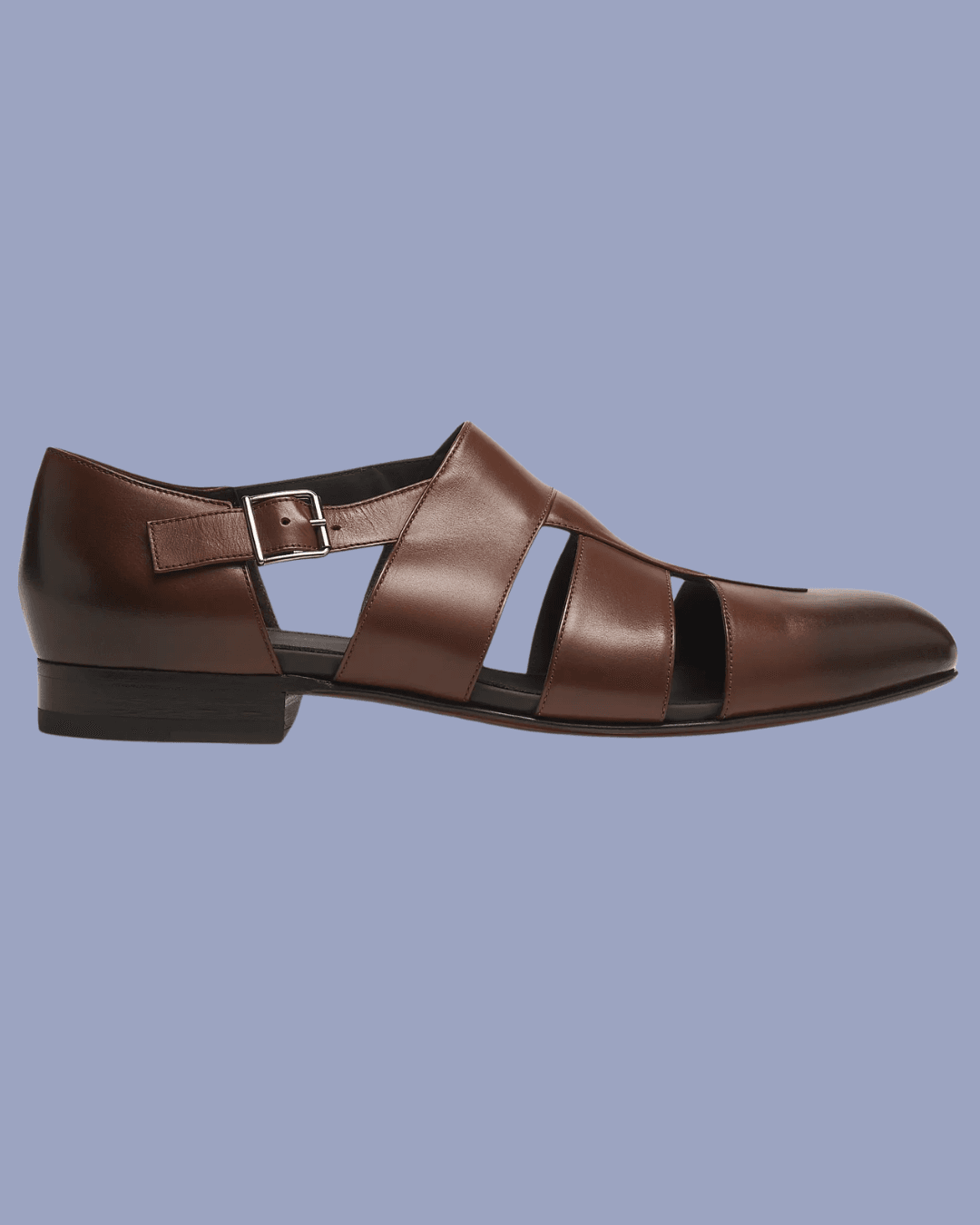 Manolo Blahnik Hickory Leather Fisherman Sandals in brown