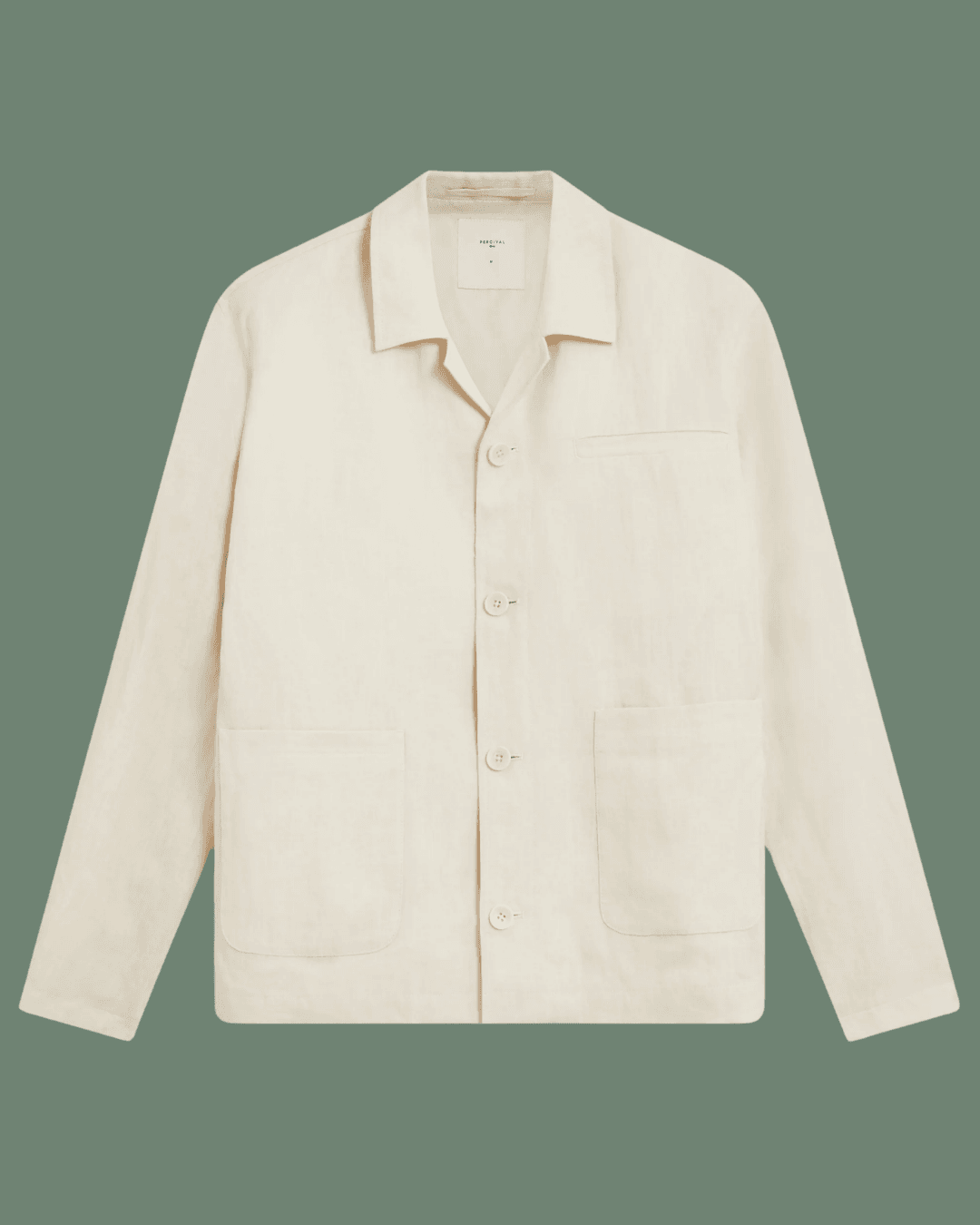 Percival Relaxed Linen Overshirt in Cream
