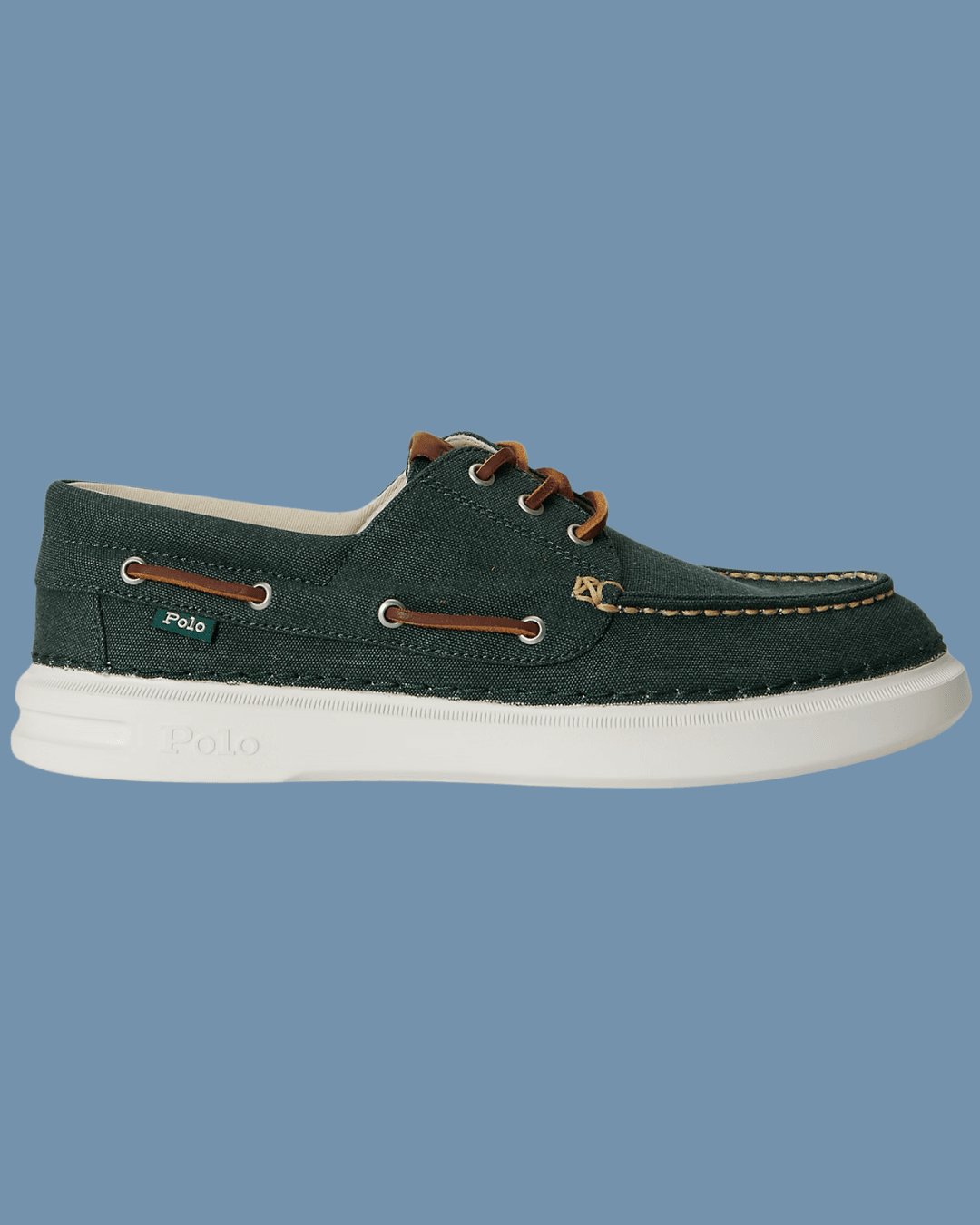 Polo Ralph Lauren RLite Mariner Canvas Boat Shoe in Forest Green