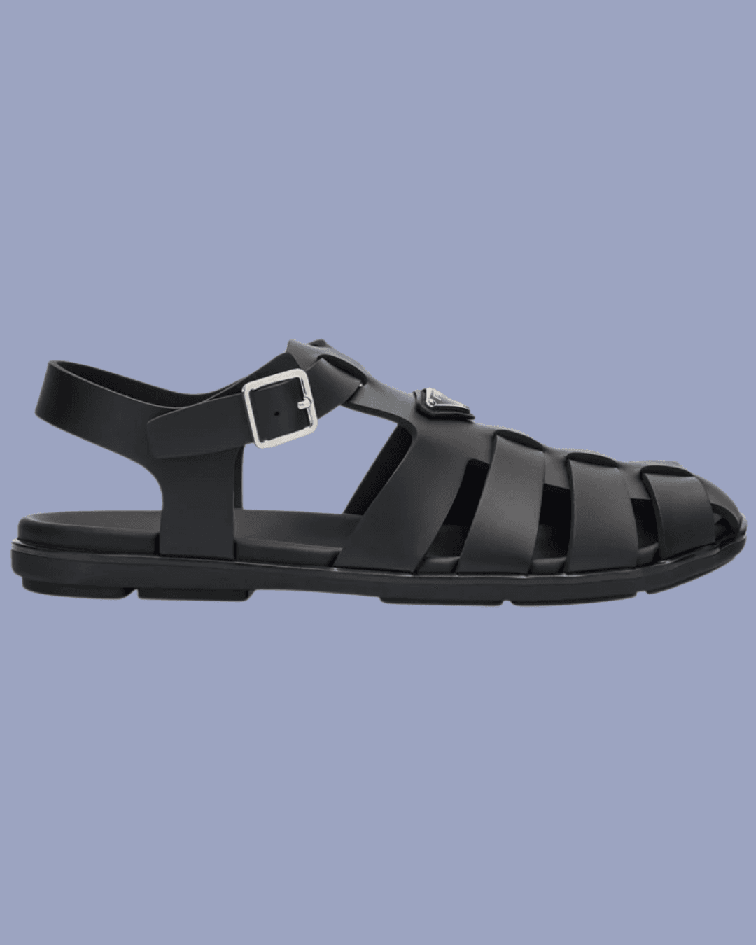 Prada Men's Rubber Fisherman Sandals in Black